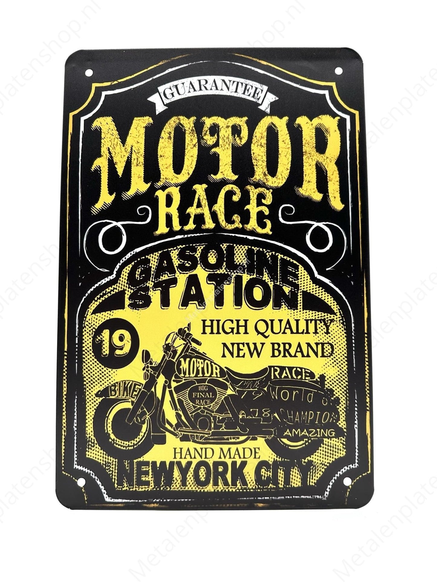 Guarantee Motor Race - Gasoline Station - Metalen Wandbord