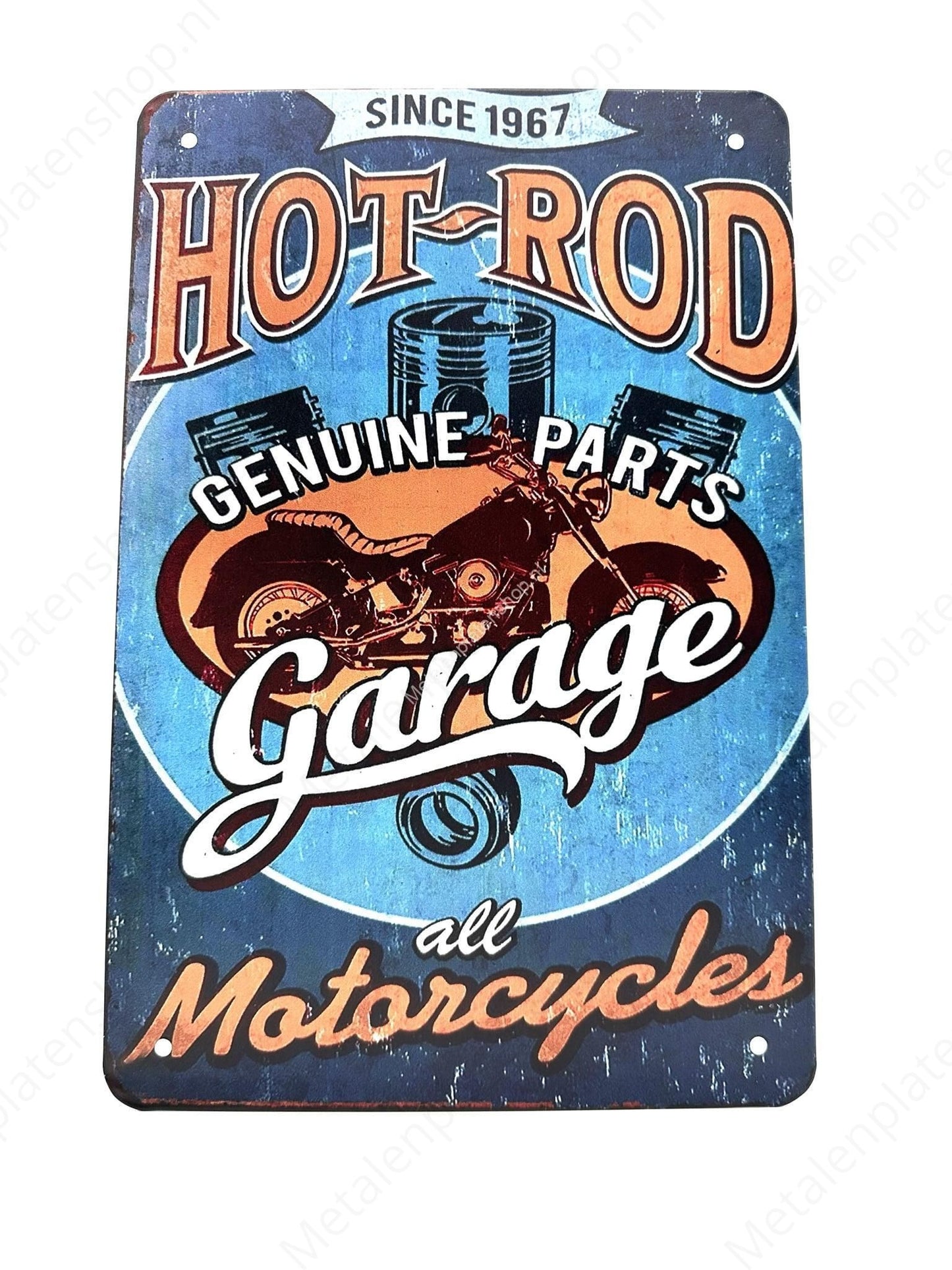 Seit 1967 – Hot Rod – Originalteile – Garage – Metallwandschild