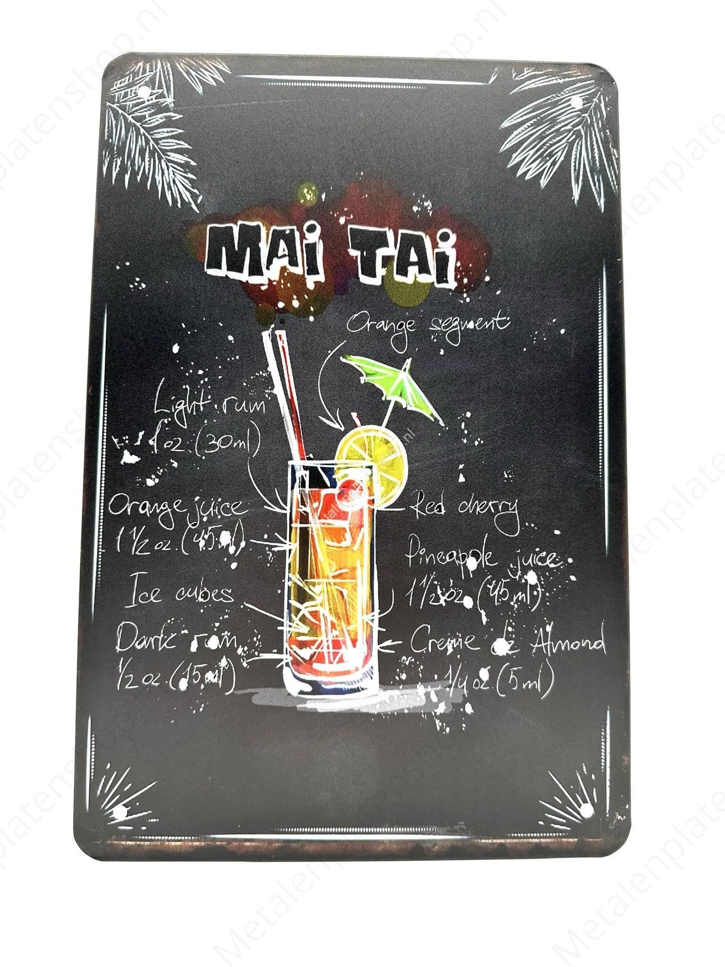 Mai Tai 2 - Cocktails - Metal Wall Sign