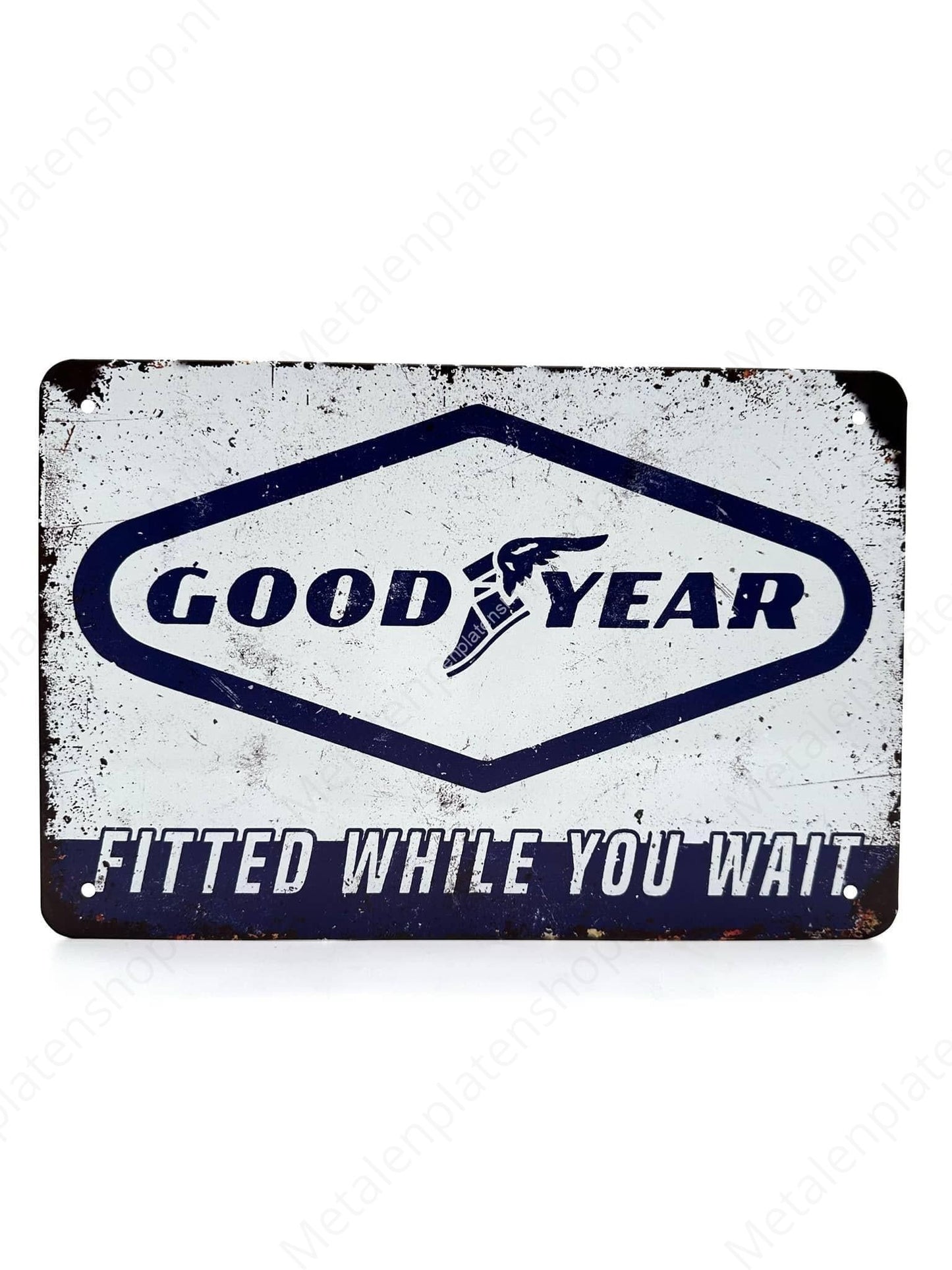 Good Year - Fitted while you wait - Metalen Wandbord
