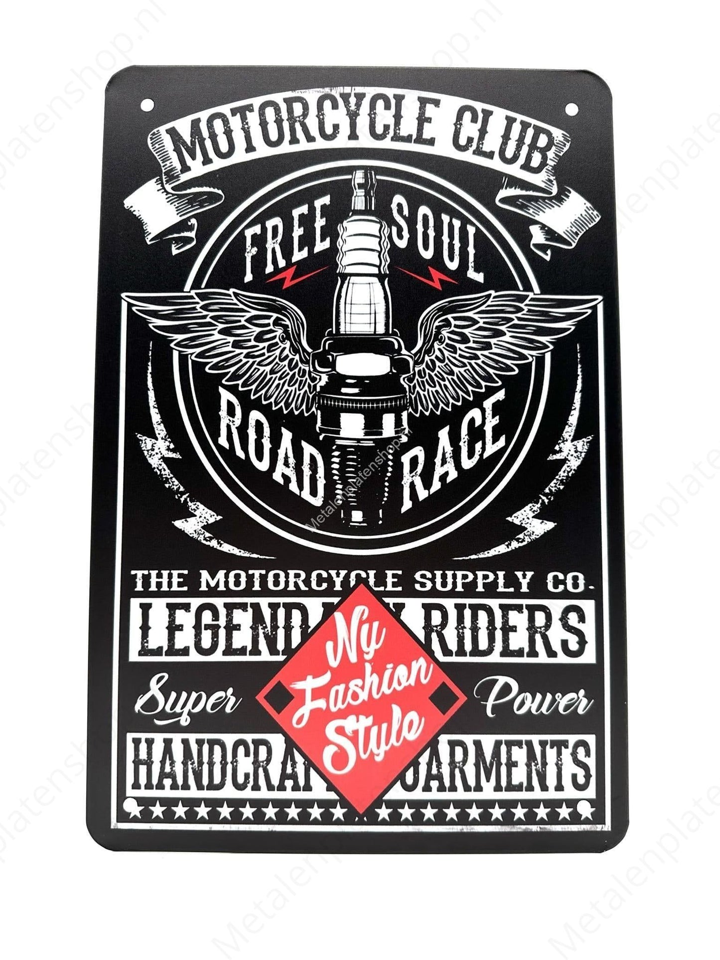 Motorcycle Club - Free Soul - Road Rage - Motorcycles - Metal Wall Sign