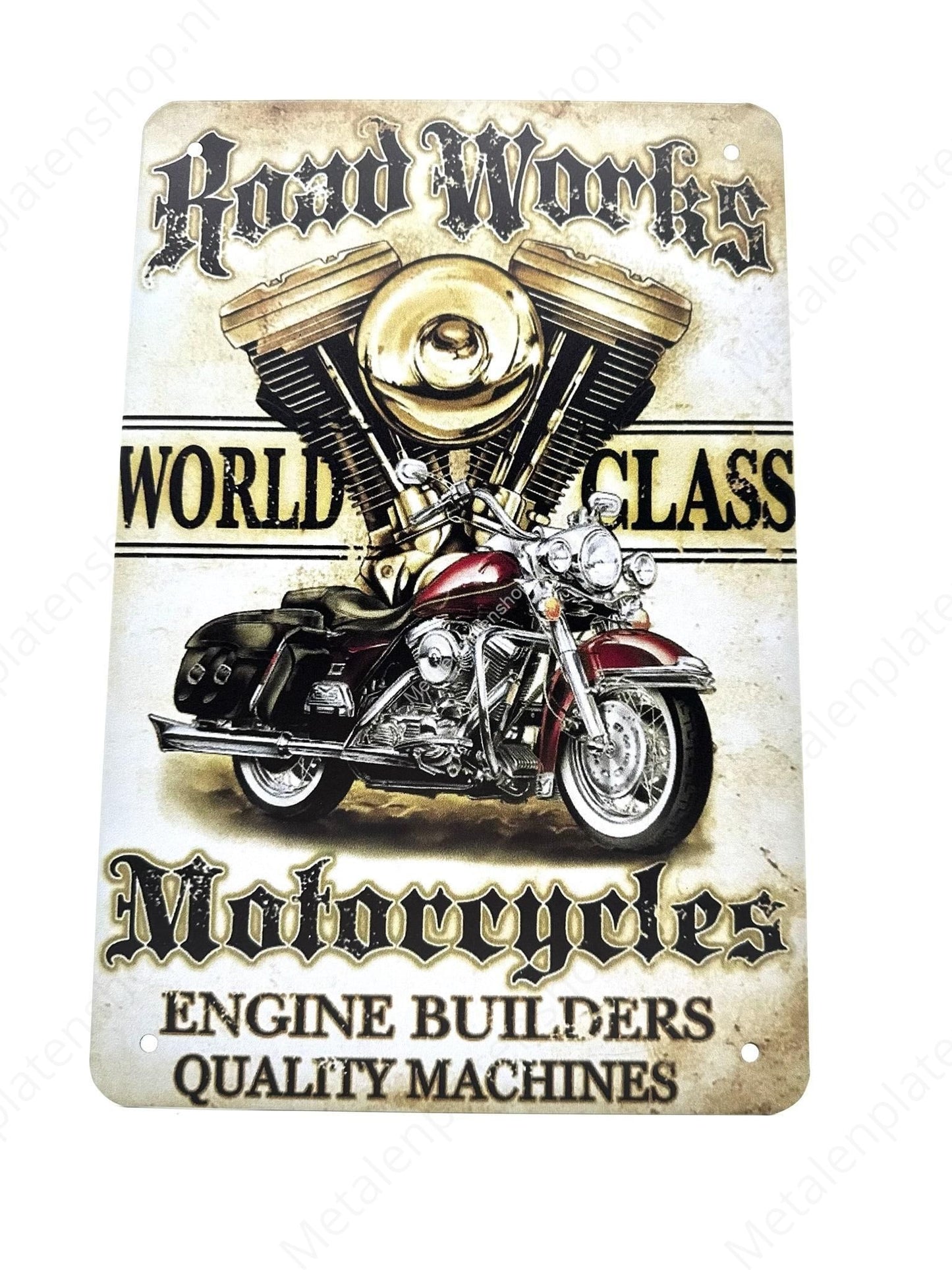 Road Works - World Class - Motorcycles - Motorbikes - Metal Wall Sign