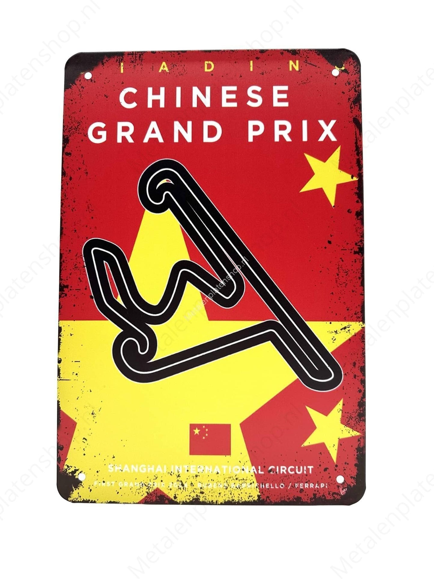 Shanghai International Circuit – Grand Prix – China – Formel 1 – Metallwandschild