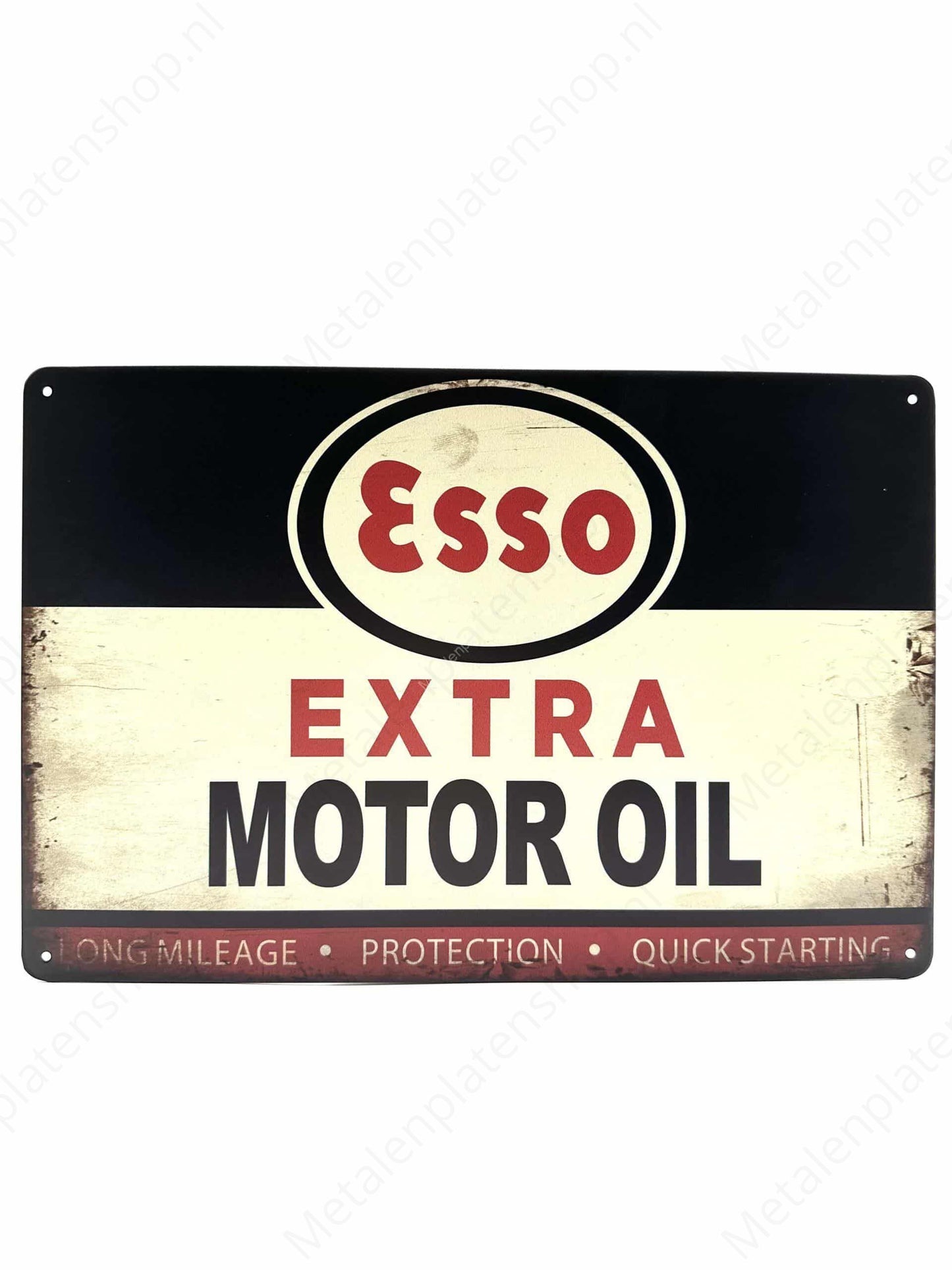 ESSO - Extra Motor Oil - Long Mileage - Protection - Quick Starting - Metalen Wandbord