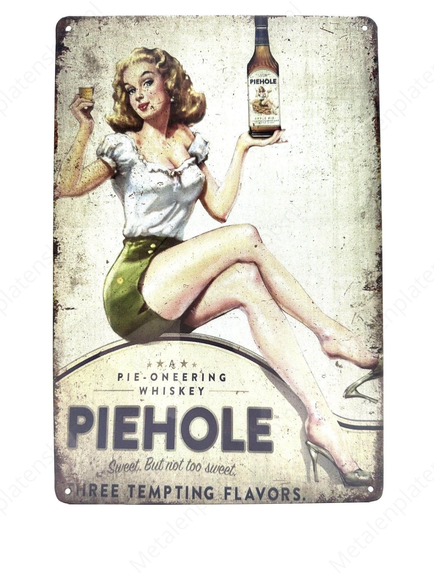 Piehole - Whiskey - Metalen Wandbord