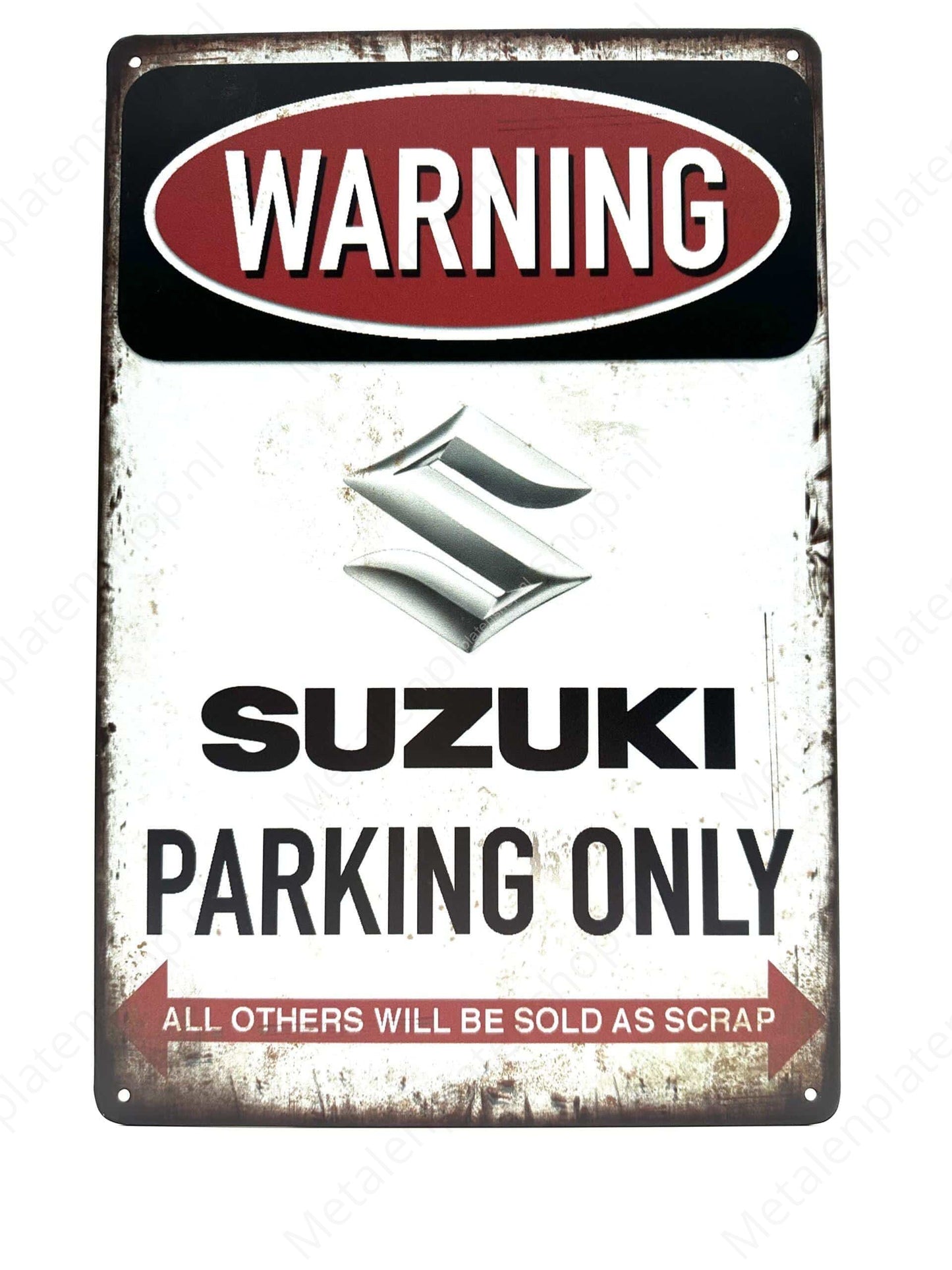 Warning - Suzuki Parking Only - Metal Wall Sign
