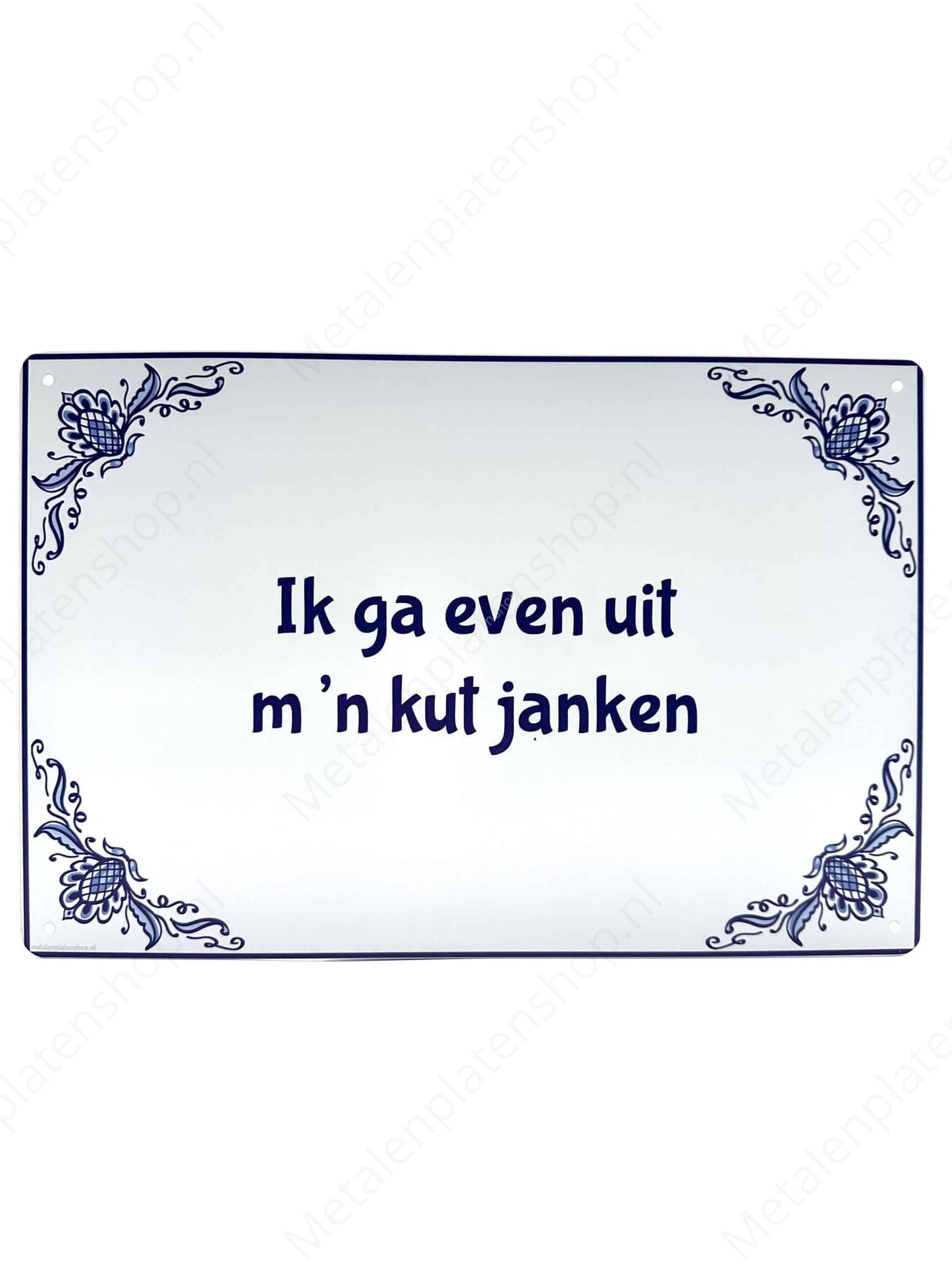 Delft Blue - I'm going to cry my ass off - Metal Wall Sign