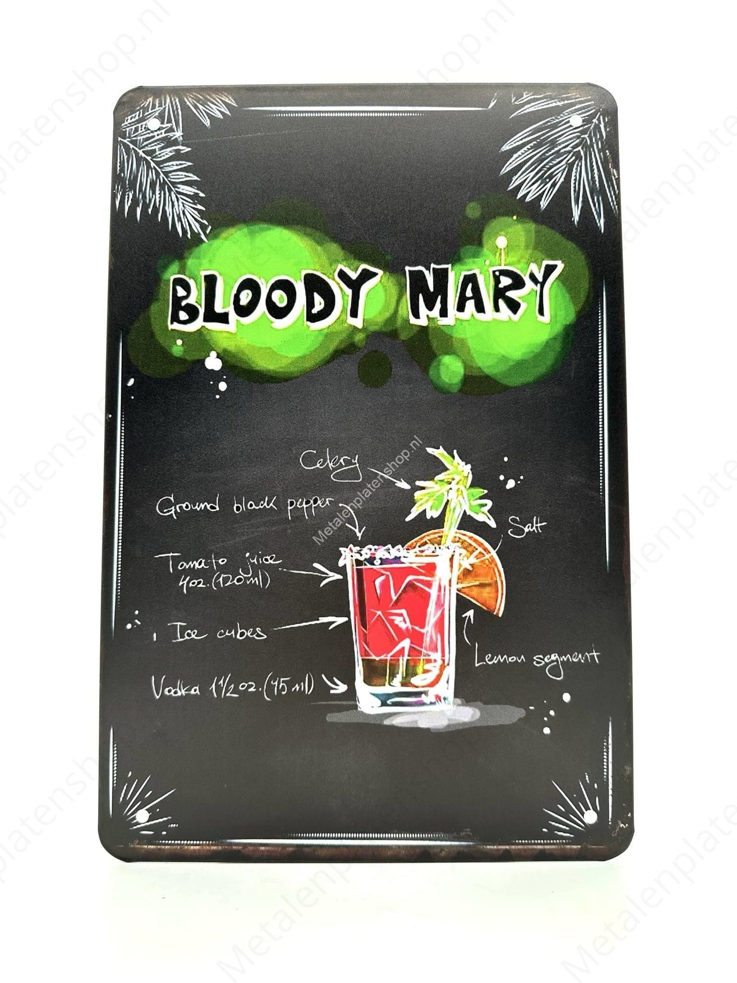 Bloody Mary - Cocktails - Metalen Wandbord