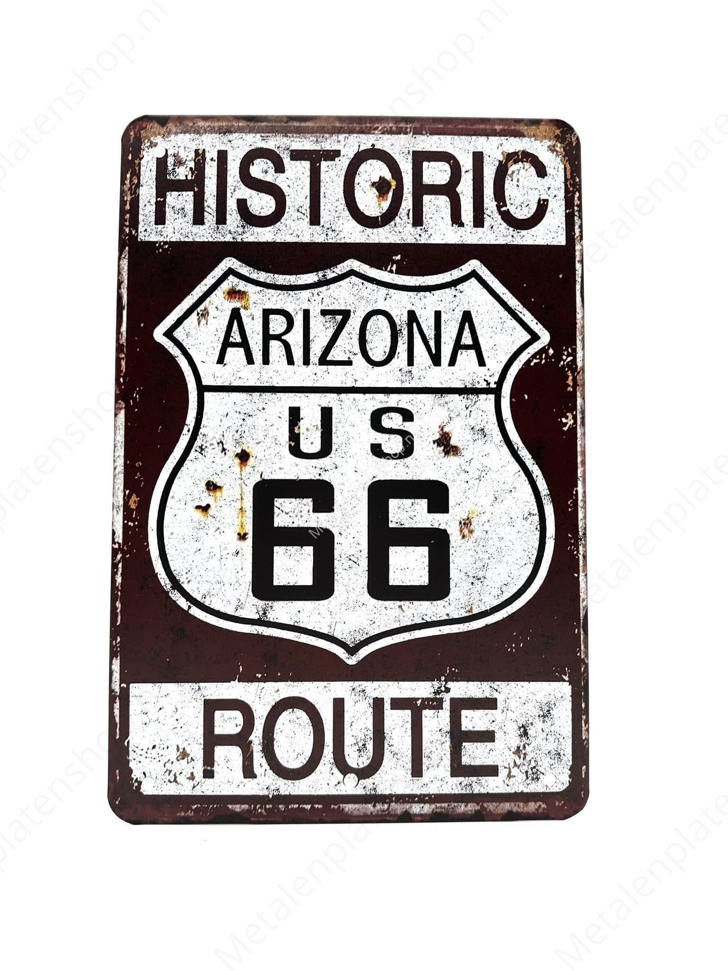 Historic Arizone - Route 66 - Metalen Wandbord