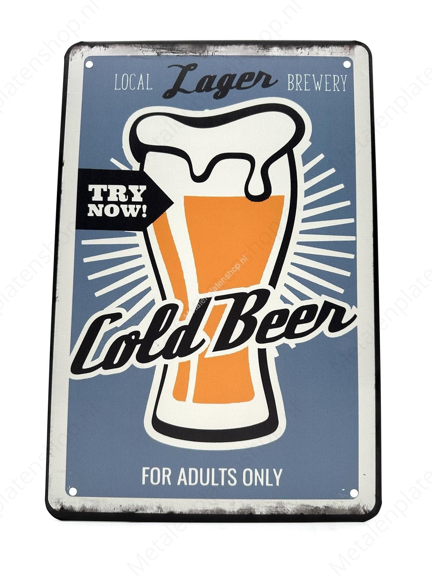 Local Lager Brewery - Cold Beer - Try Now - Bier - Metalen Wandbord