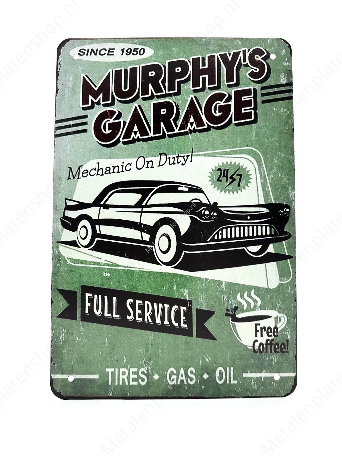 Murphy's Garage – Full Service – Metallwandschild