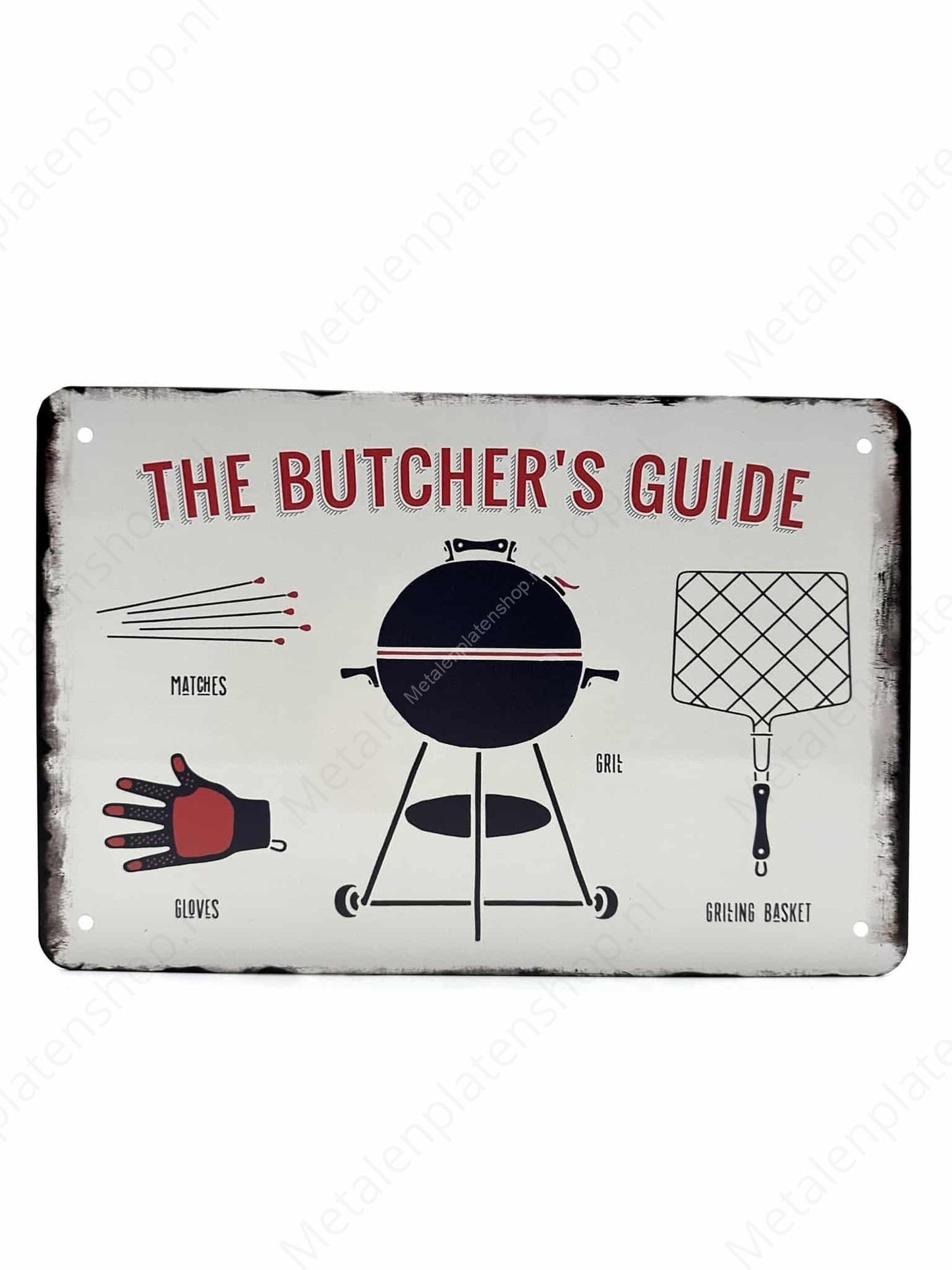 The Butchers Guide - BBQ - Metal Wall Sign