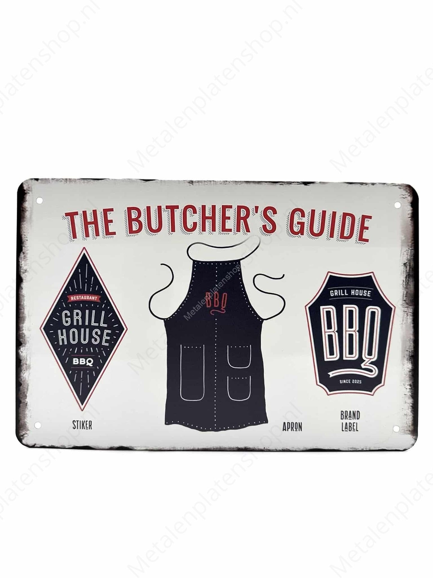 The Butchers Guide - Apron - Metal Wall Sign