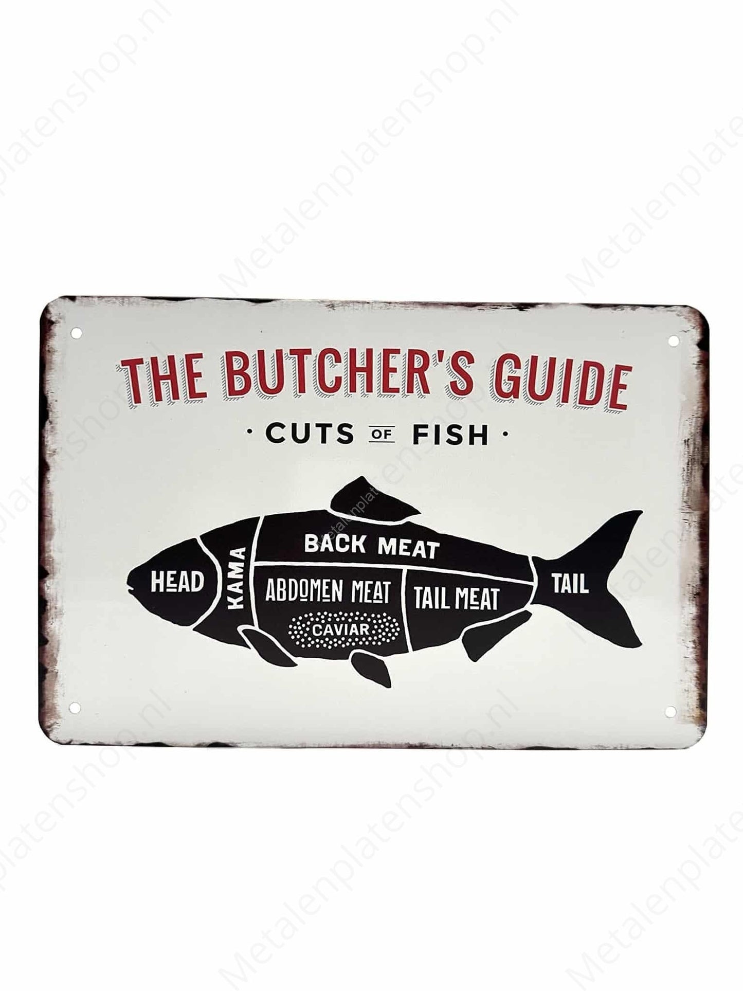 The Butchers Guide - Cuts of Fish - Metal Wall Sign