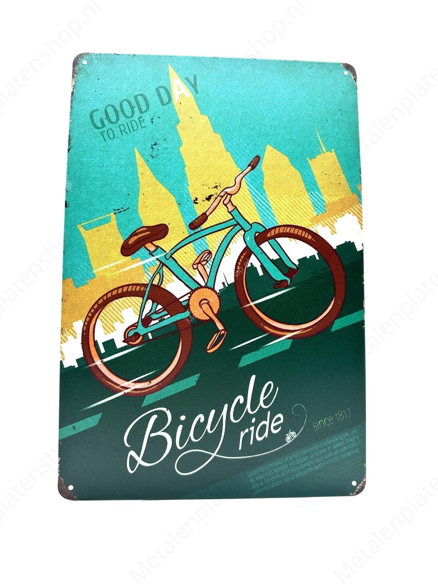 Guten Tag zum Fahrradfahren - Fahrrad - Metallwandschild