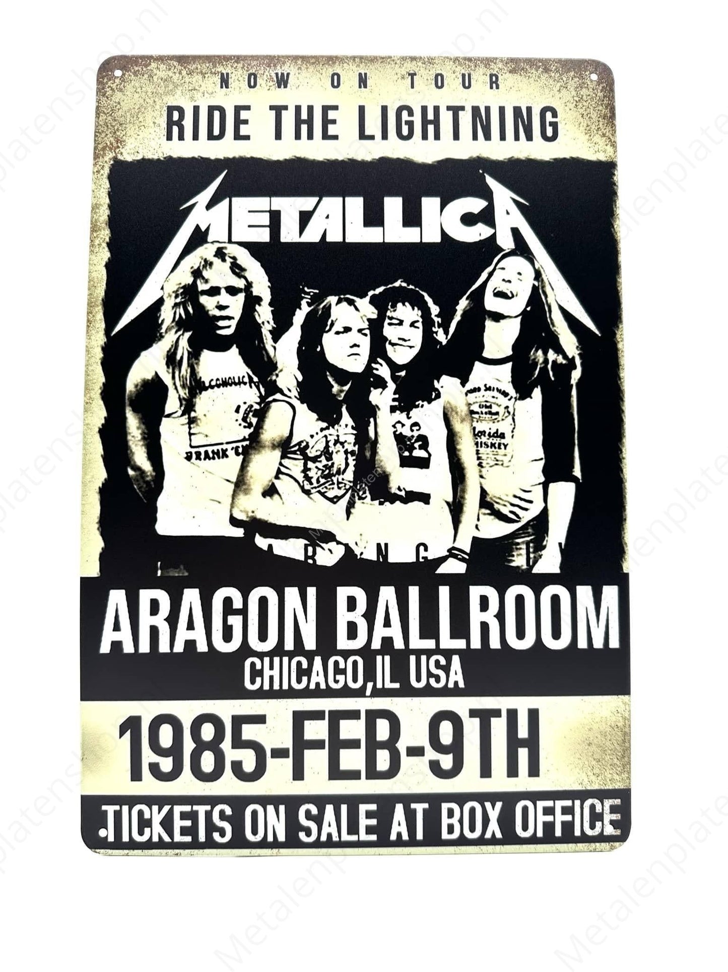 Ride the lightning - Metallica - Metalen Wandbord