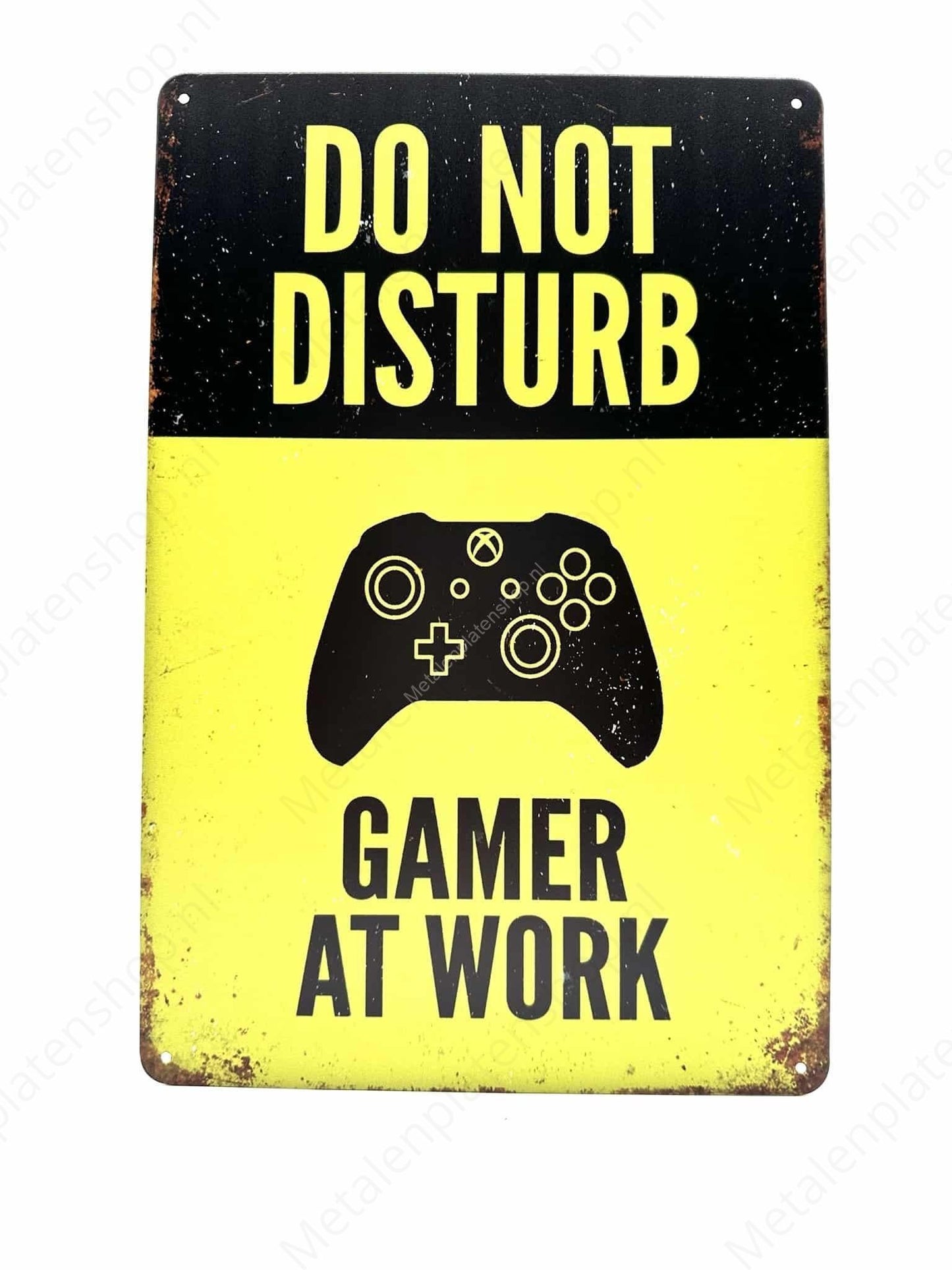 Do not disturb - Gamer at work - Metalen Wandbord