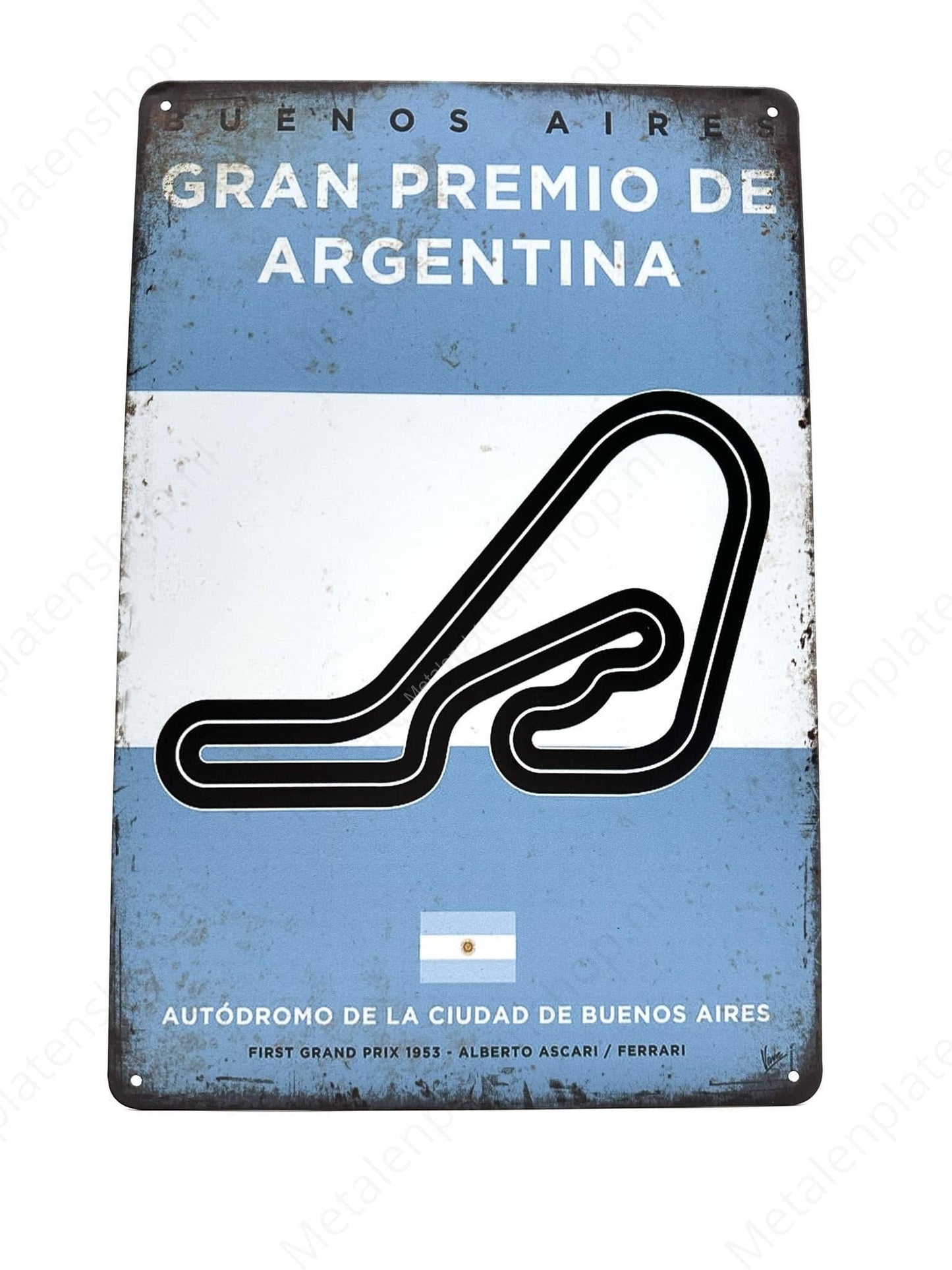 Autodromo de la Ciudad de Buenos Aires – Argentinien – Grand Prix – Metallwandschild