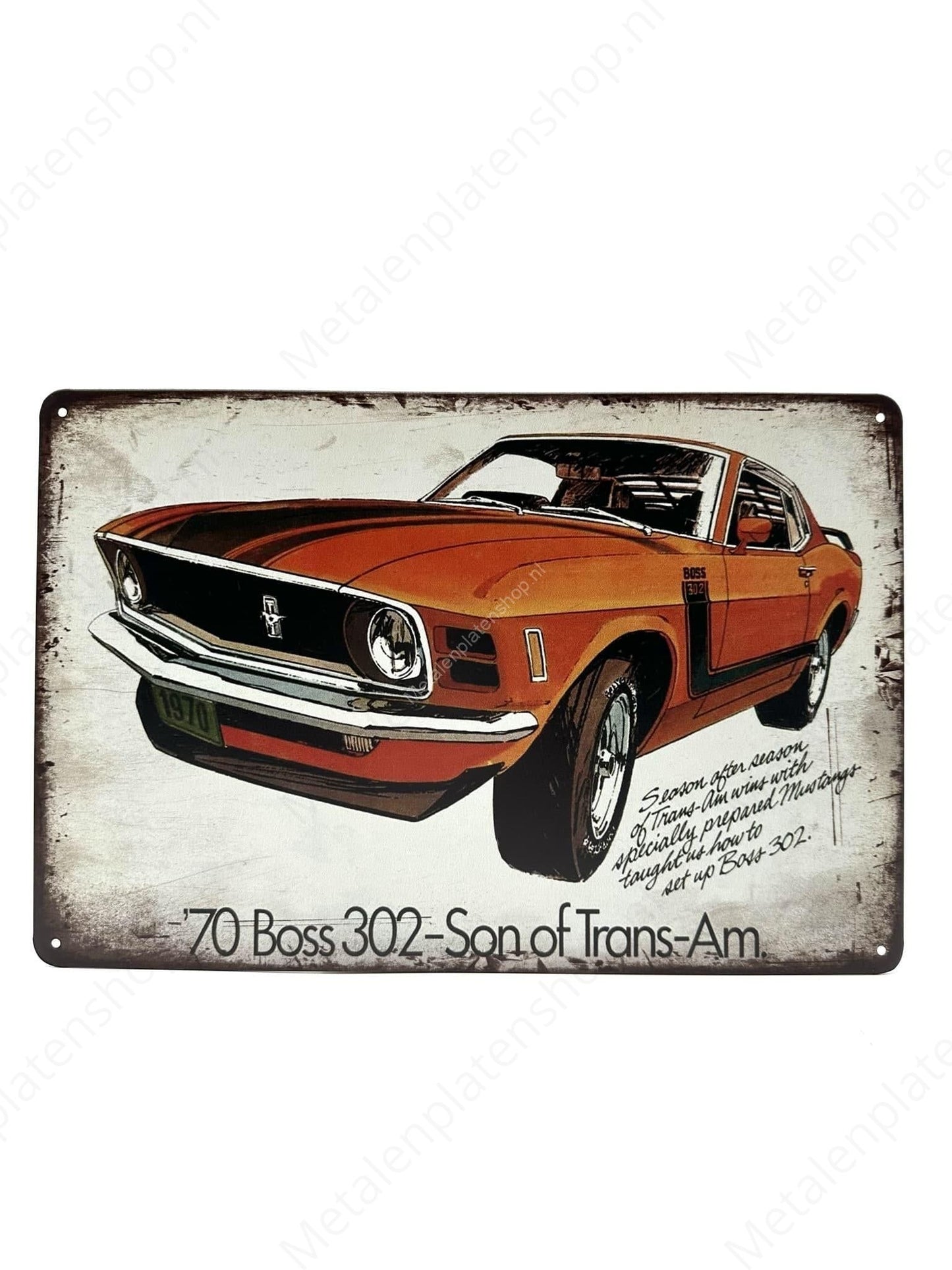Ford Mustang - 70 Boxss 302-Son of Trans-Am - Metalen Wandbord