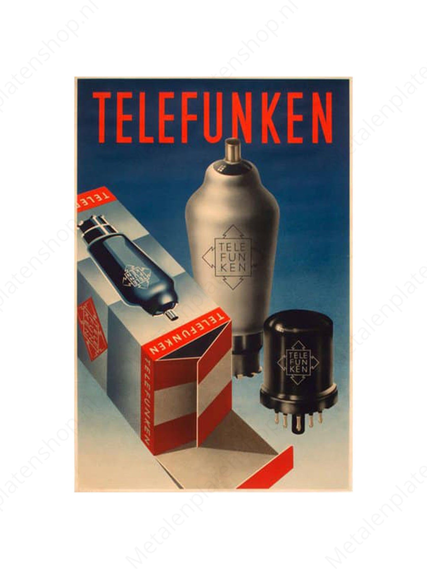 Telefunken - Tubes - Jukebox - Metalen Wandbord