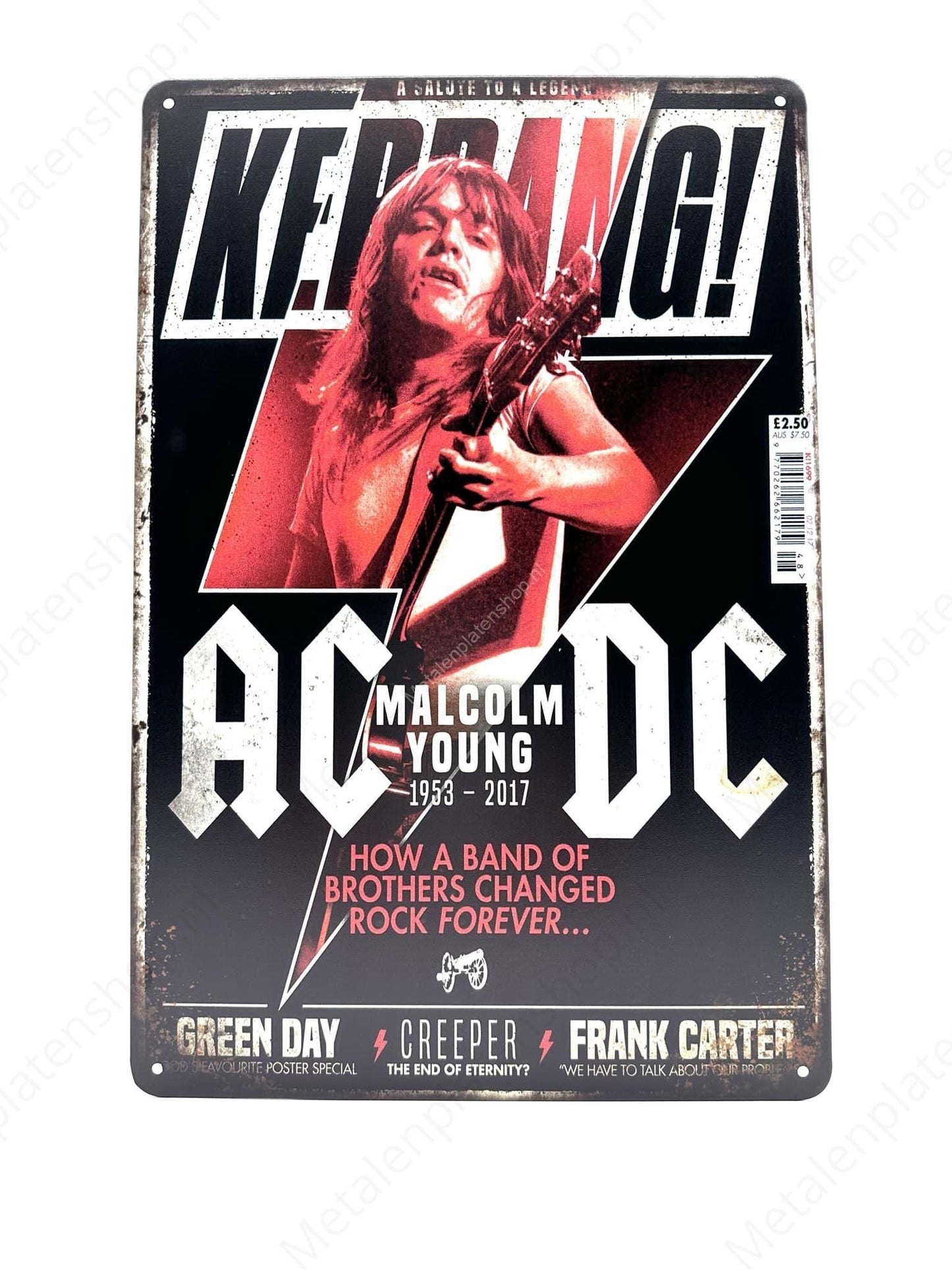 AC/DC Malcolm Young - Metal Wall Sign