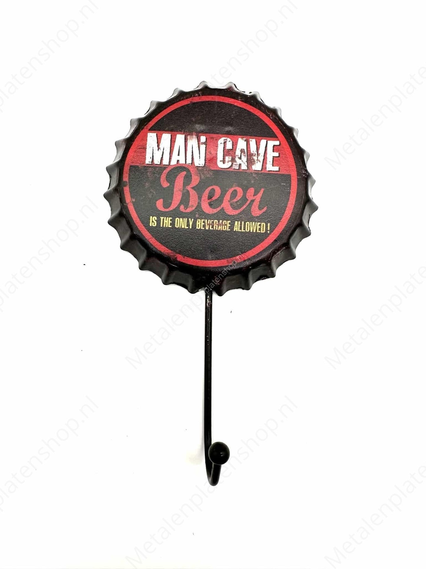 Man Cave Beer - Coat Rack - Towel Hook - Metal Wall Sign
