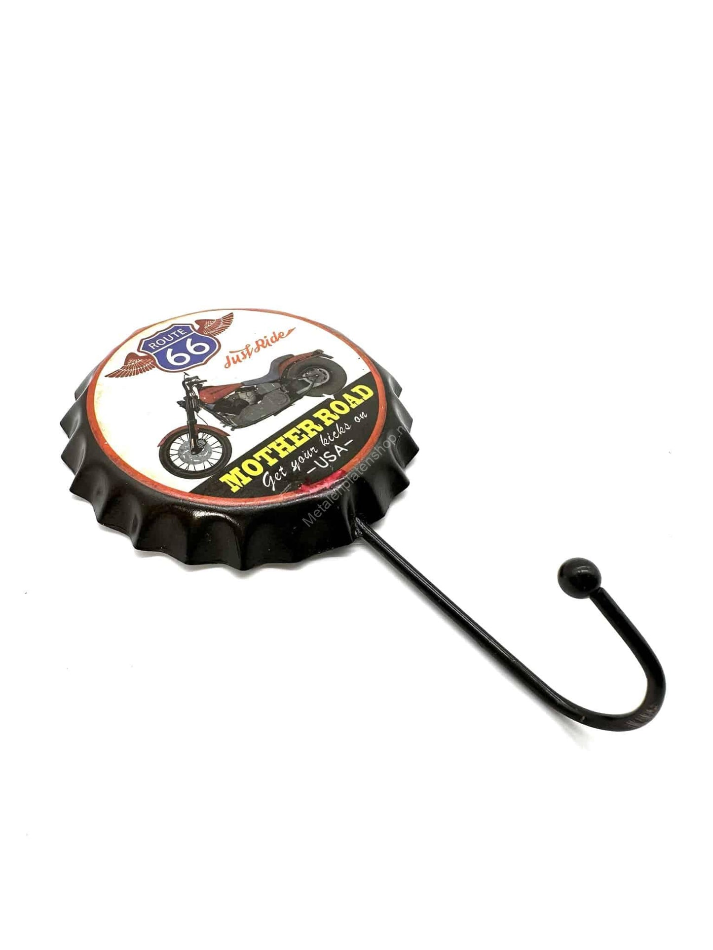 Route 66 Cap - Coat Rack - Towel Hook - Metal Wall Sign