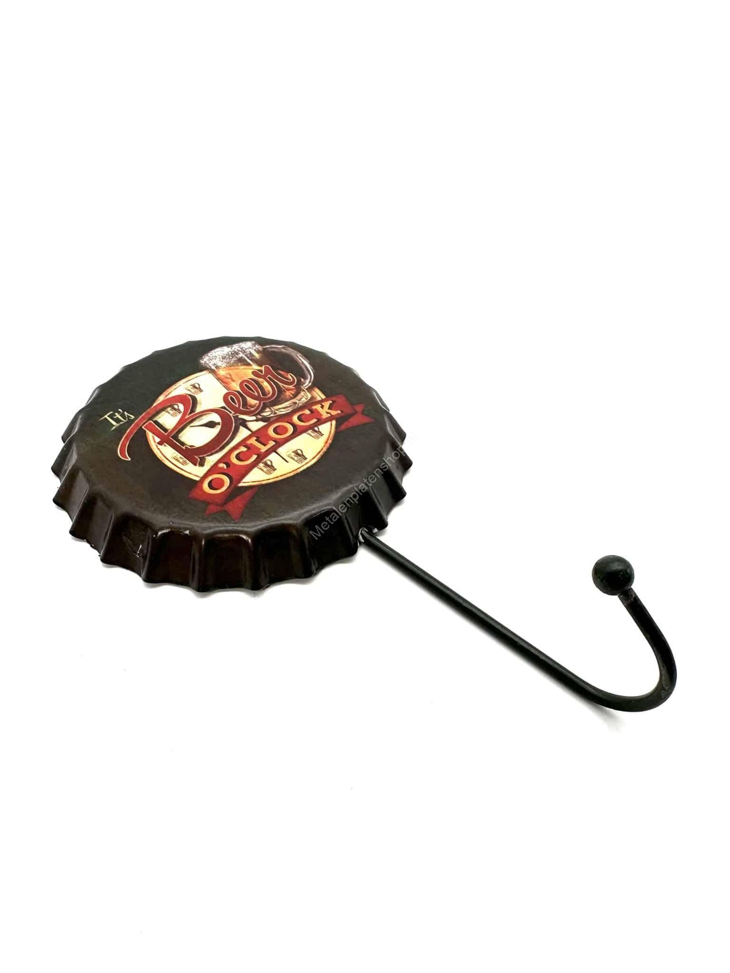 It's Beer O'Clock cap - Coat rack - Towel hook - Metal wall sign
