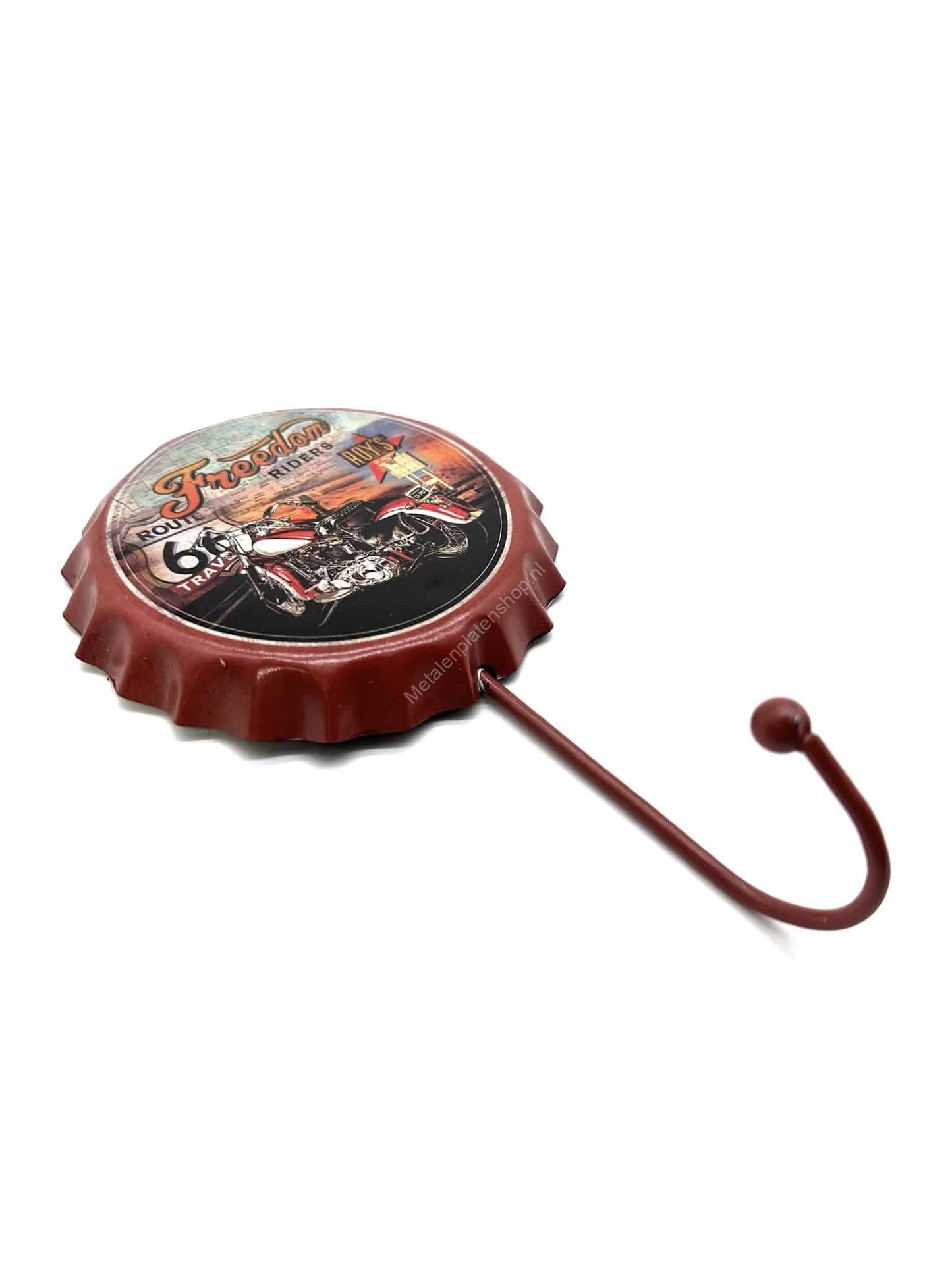 Freedom Riders - Route 66 Cap - Coat Rack - Towel Hook - Metal Wall Sign