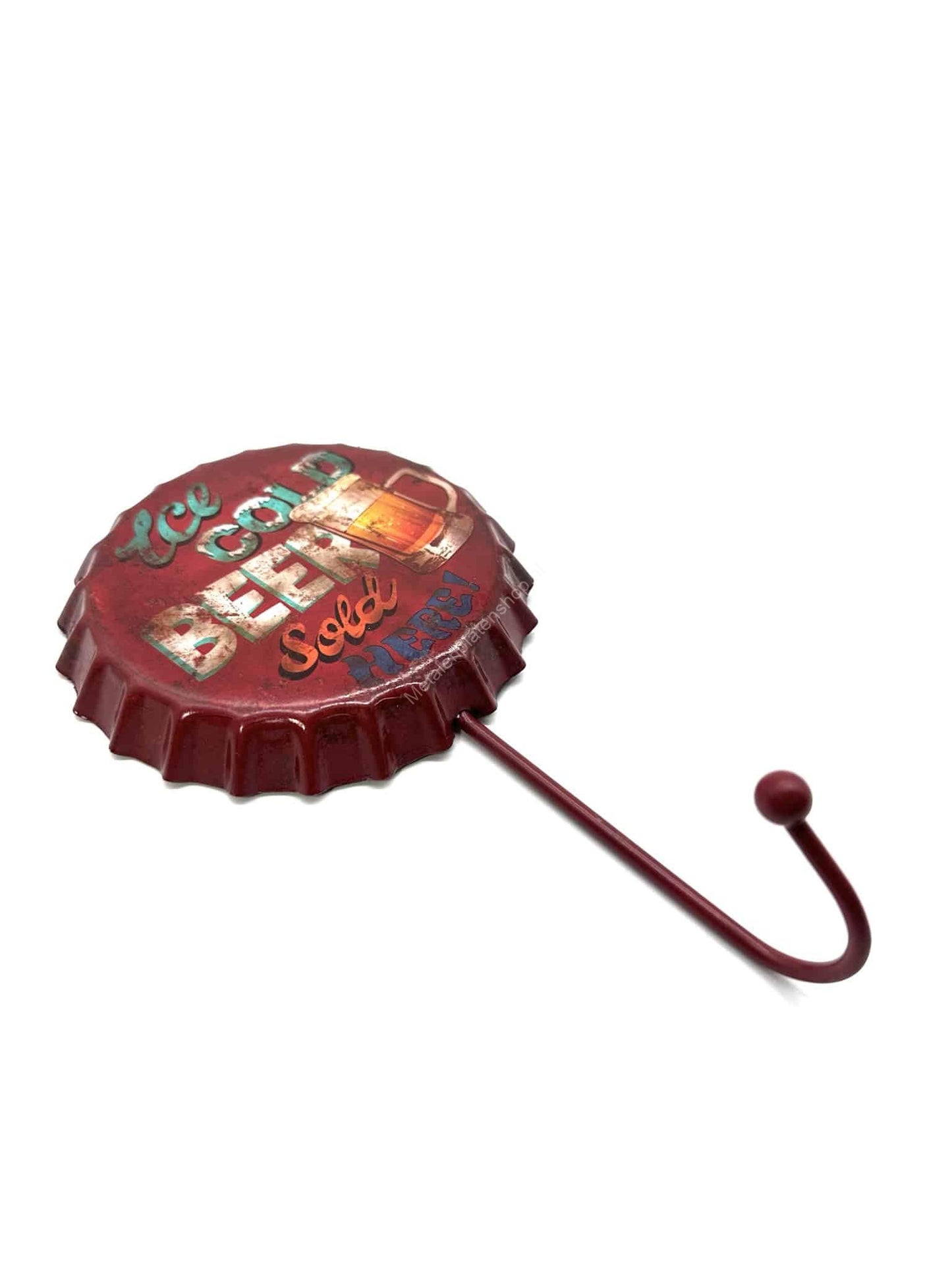 Ice Cold Beer Sold Here Cap - Coat Rack - Towel Hook - Metal Wall Sign