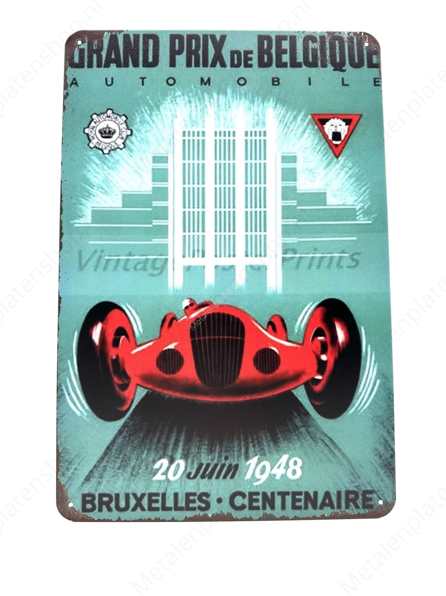 Grand Prix de Belgique - 1948 - Metalen Wandbord