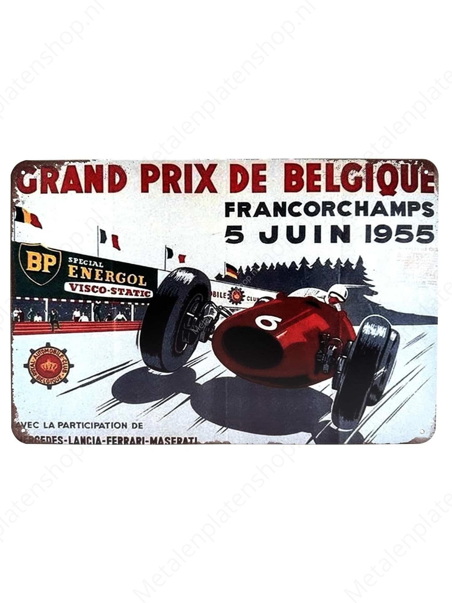 Grand Prix de Belgique – Francorchamps – 1955 – Metallwandschild