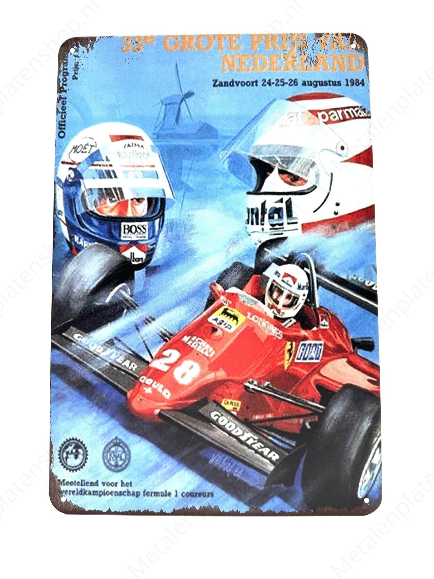 De grote prijs van Nederland - 1984 - Metalen Wandbord