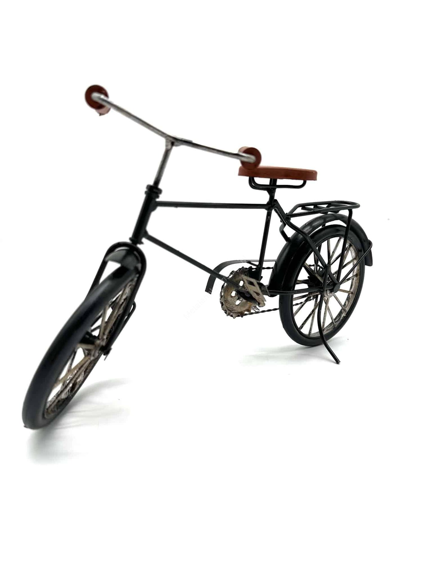 Bicycle - Black with leather color - Metal Decoration - 35cm