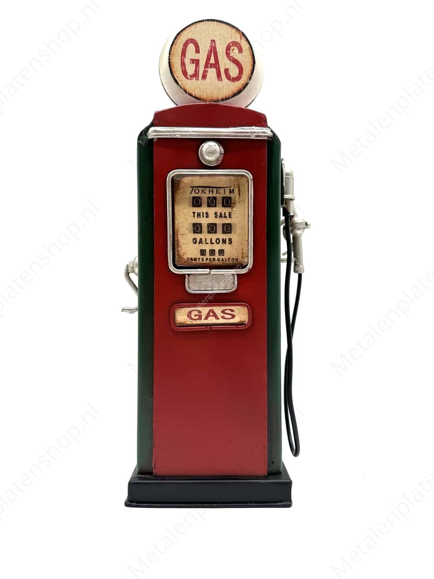 Benzinepomp - Spaarpot - Metalen Decoratie - 33cm