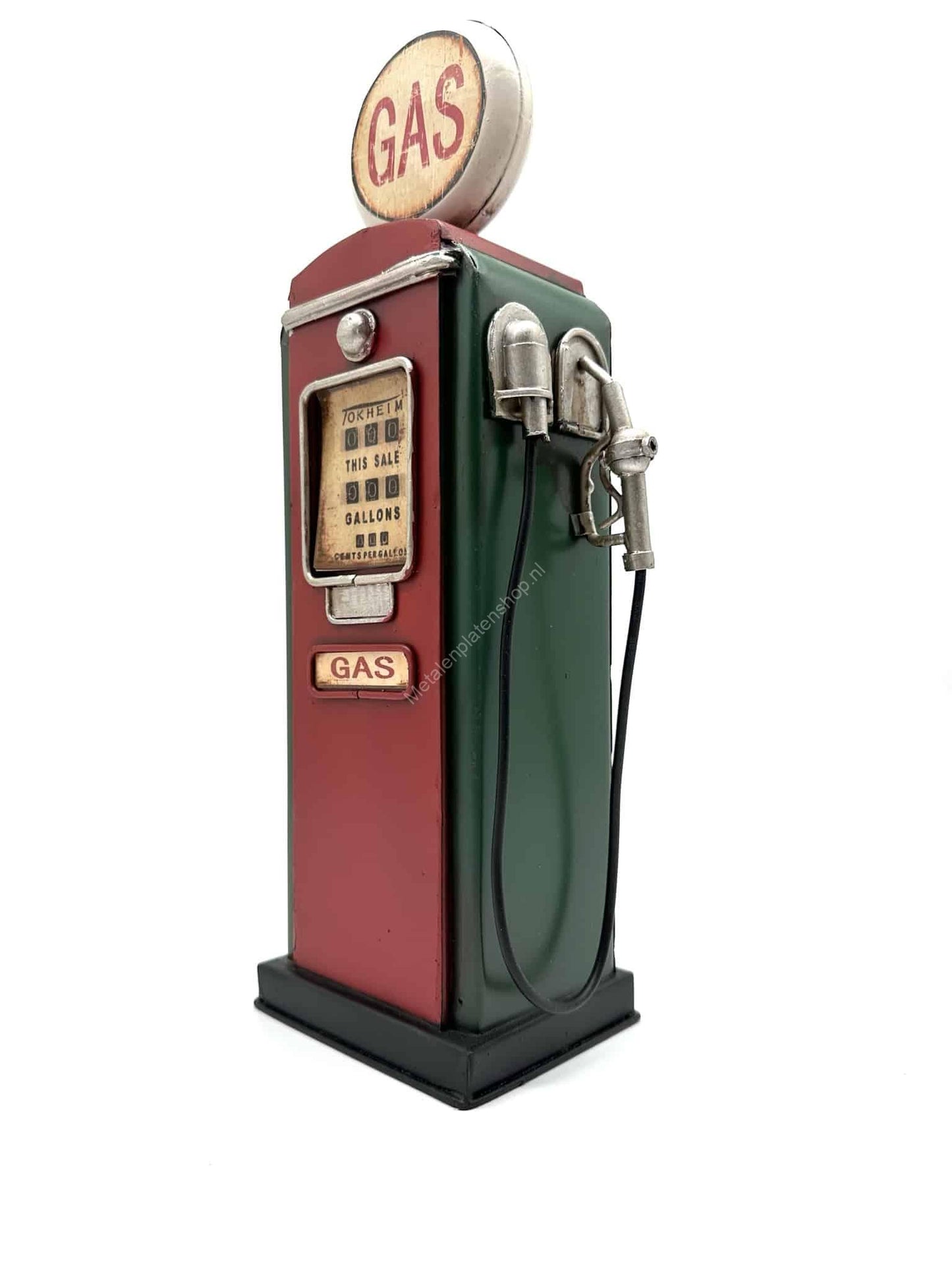 Benzinepomp - Spaarpot - Metalen Decoratie - 33cm