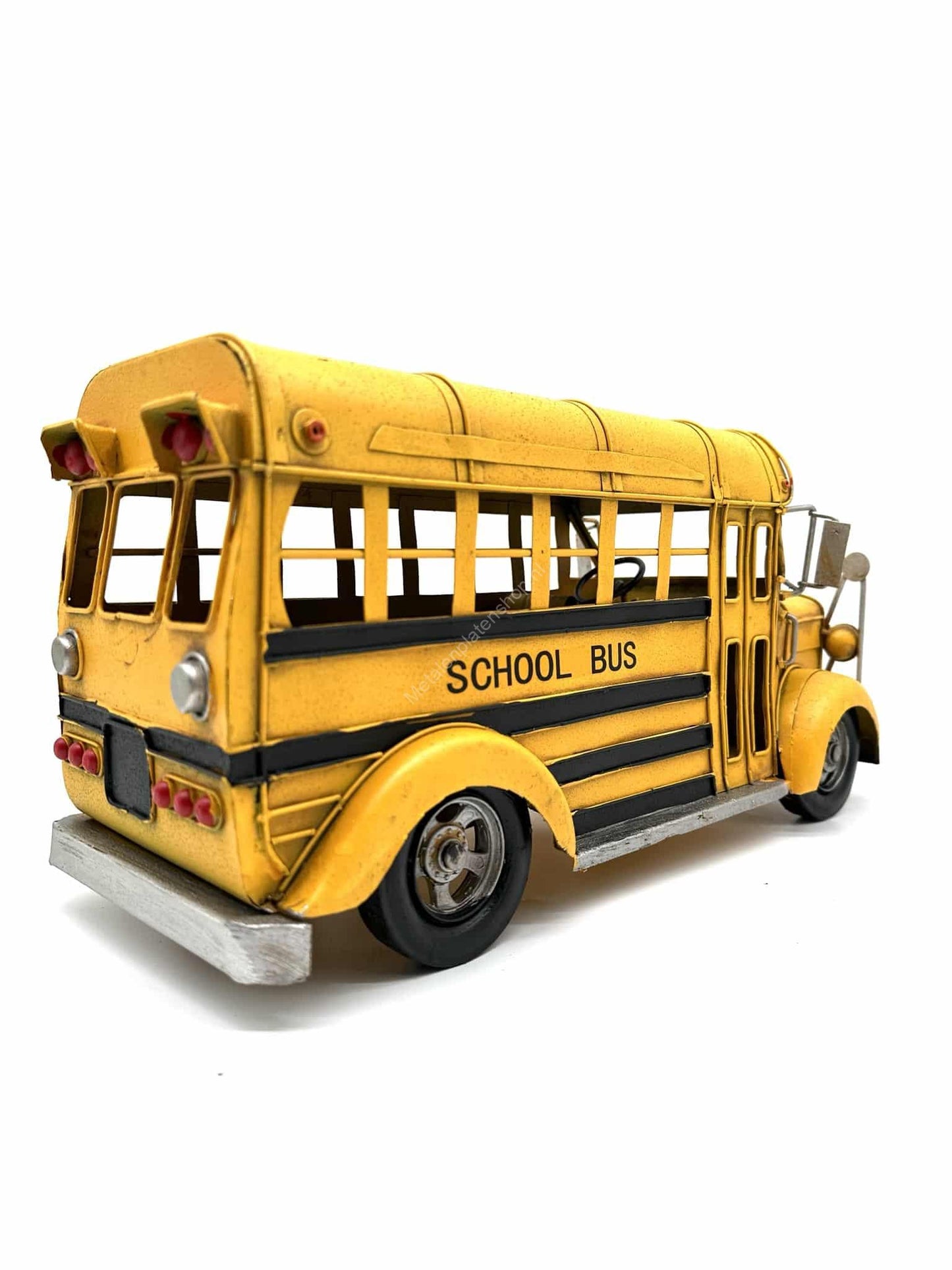 Schoolbus - Metalen Voertuigen Decoratie - 41cm