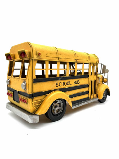 Schoolbus - Metalen Voertuigen Decoratie - 41cm
