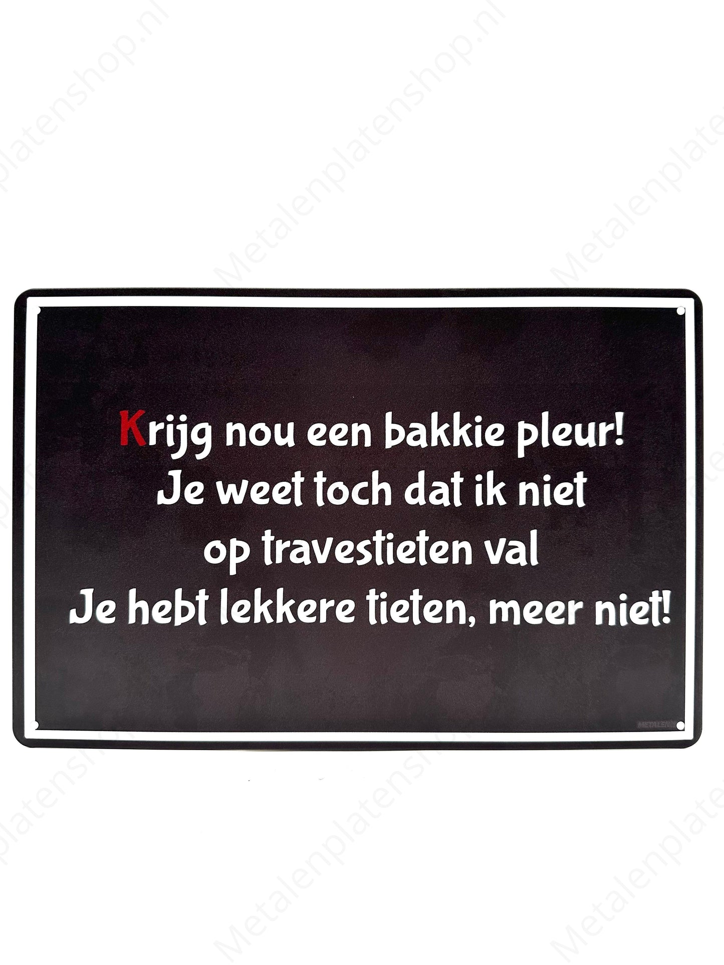 MasterMovies - Krijg nou een bakkie pleur! - Metalen Wandbord