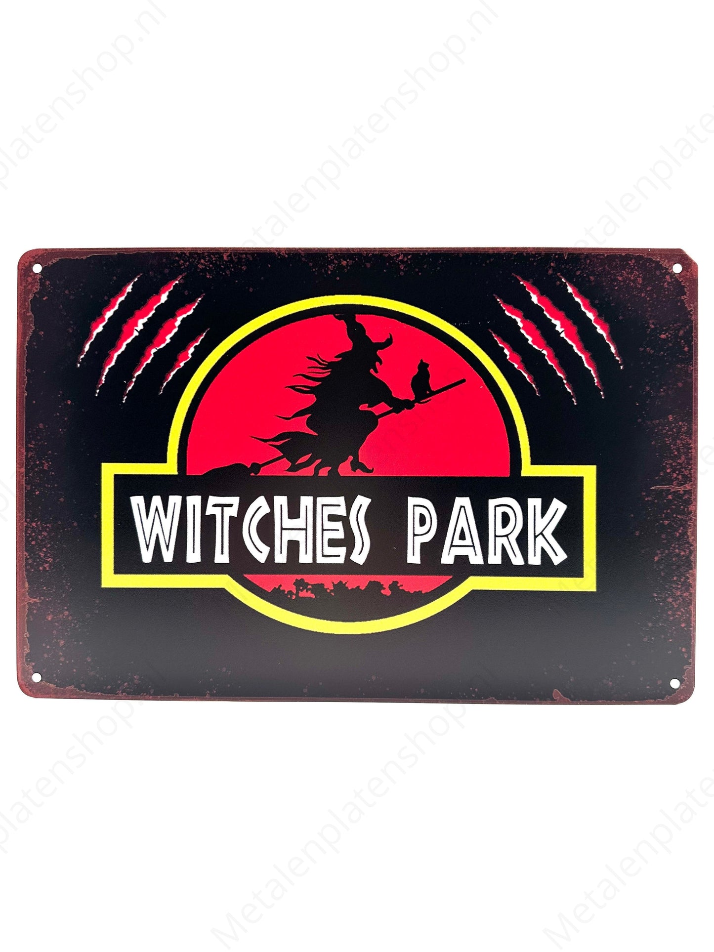 Witches Park – Jurassic Park – Metallwandschild