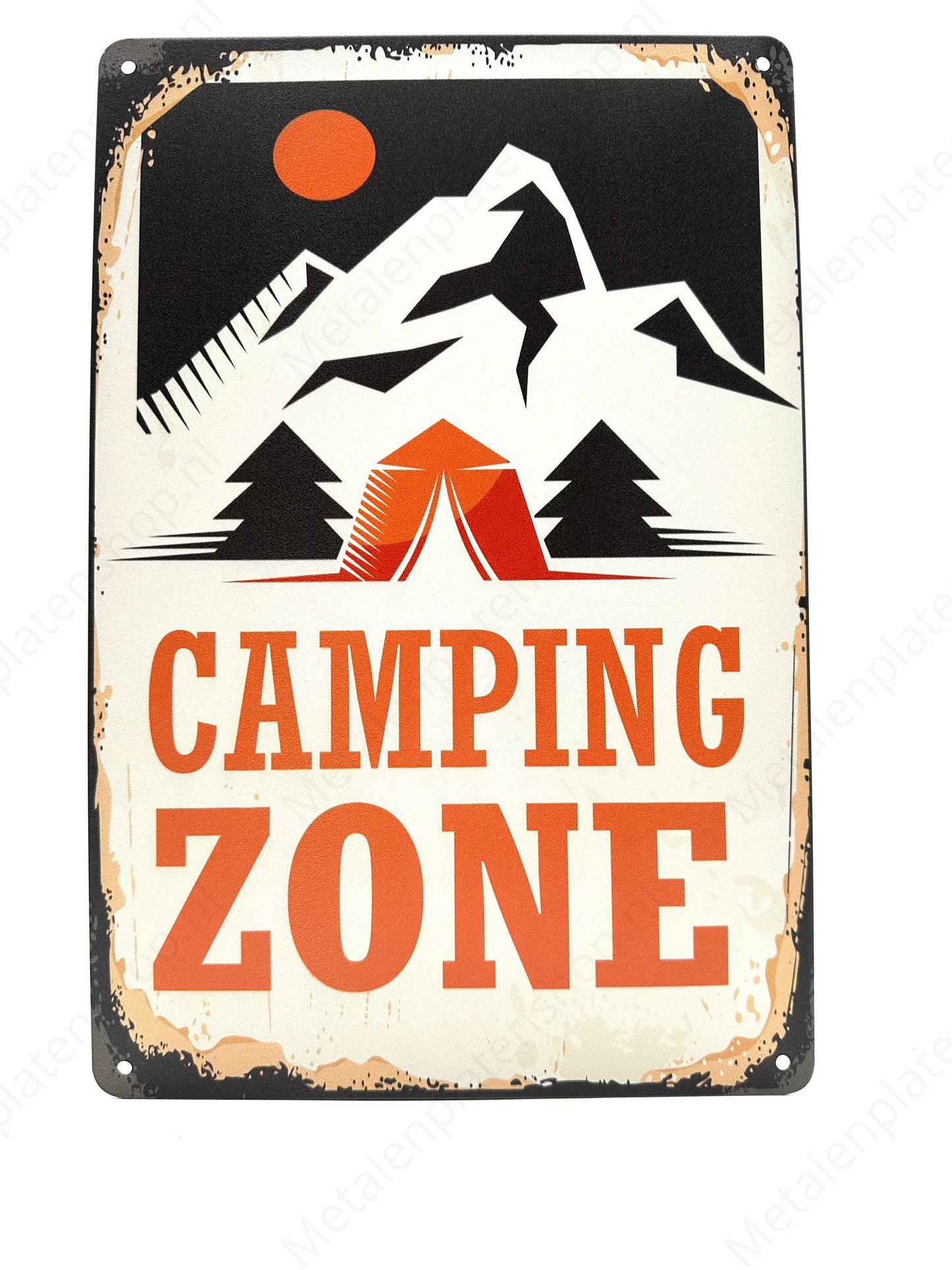 Camping Zone - Metallwandschild