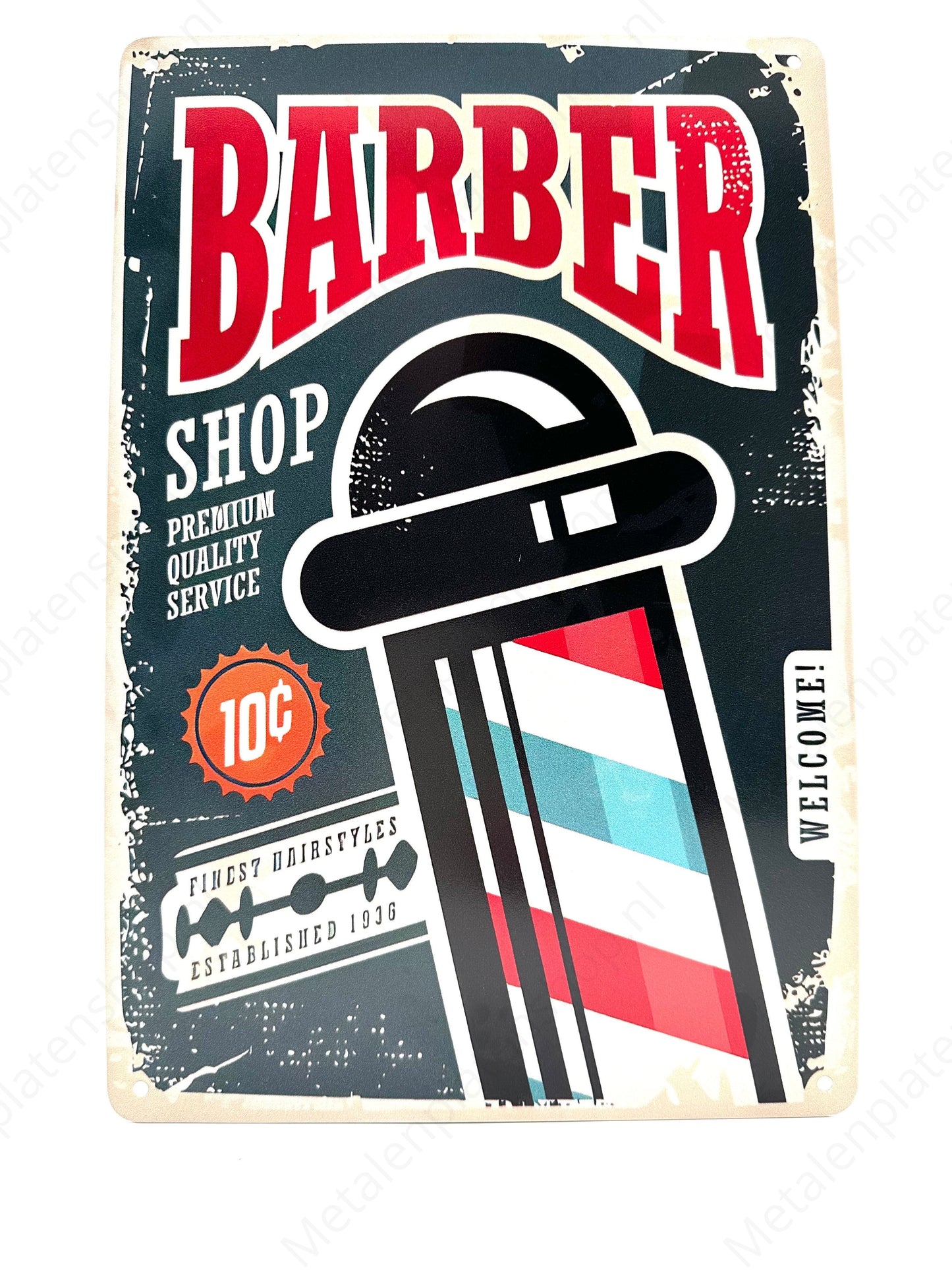Barbershop - Metalen Wandbord