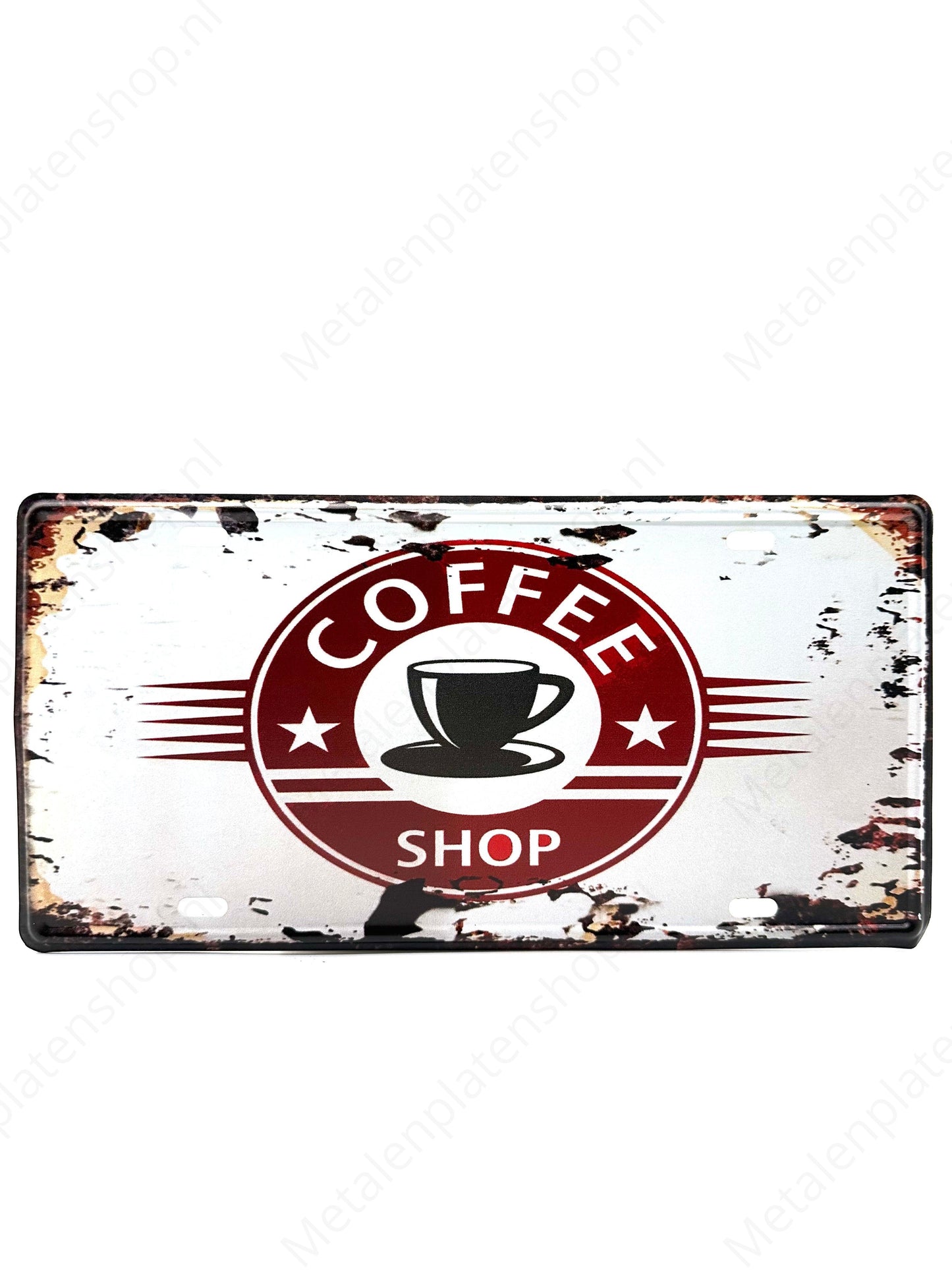 Nummernschild - Coffee Shop - 30x15cm - Metallwandschild