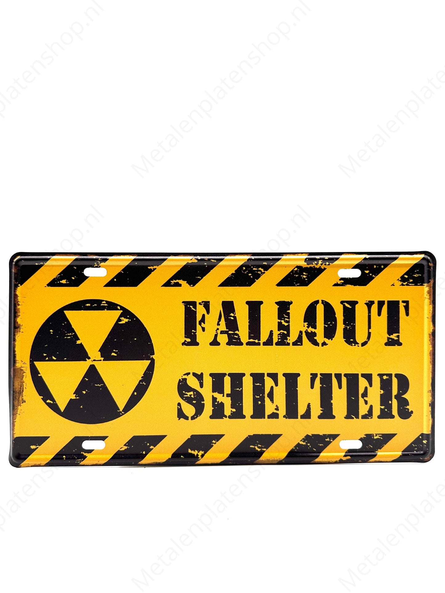 License Plate - Fallout Shelter - 30x15cm - Metal Wall Sign