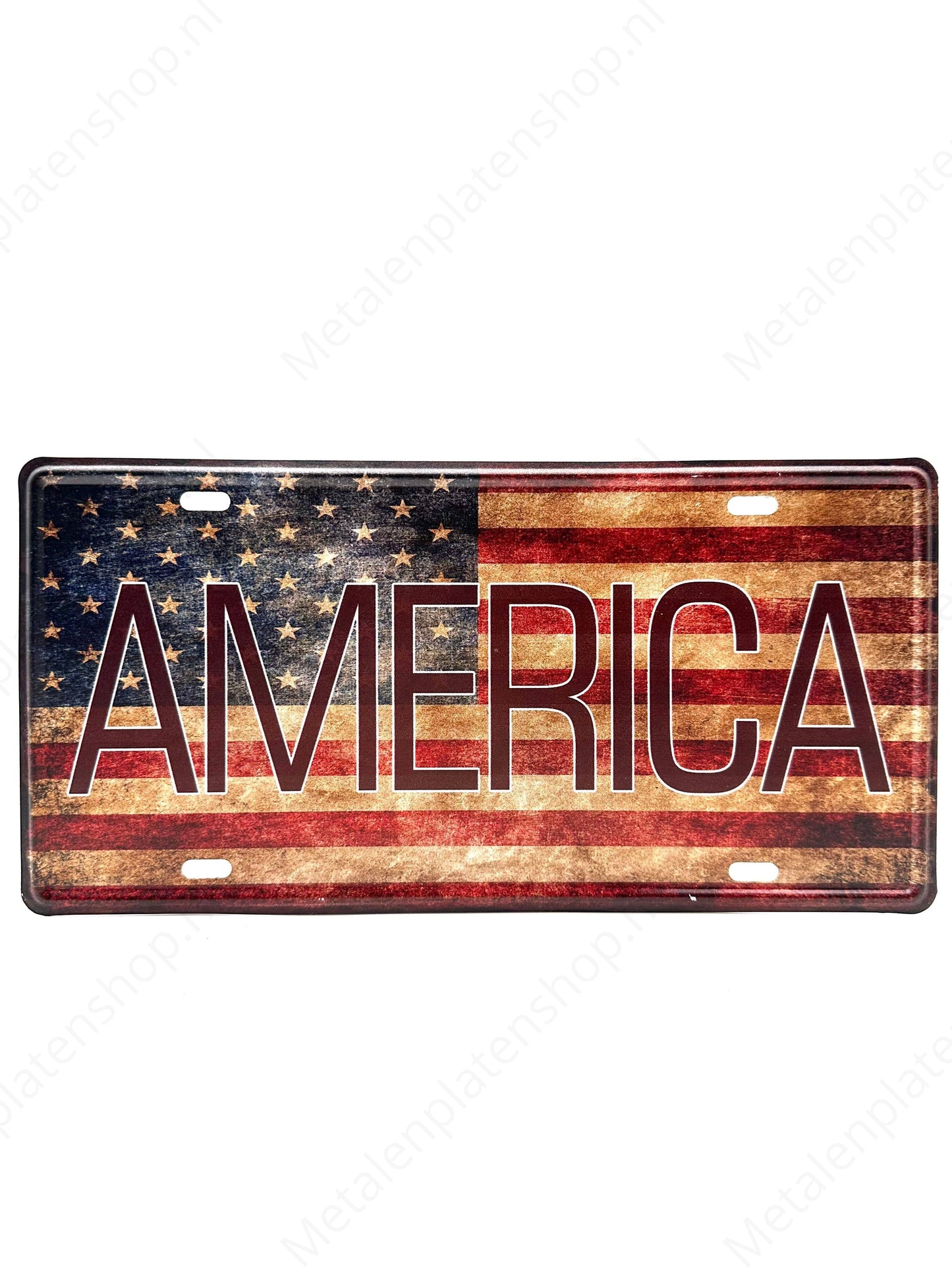 Kentekenplaat - America - 30x15cm - Metalen Wandbord
