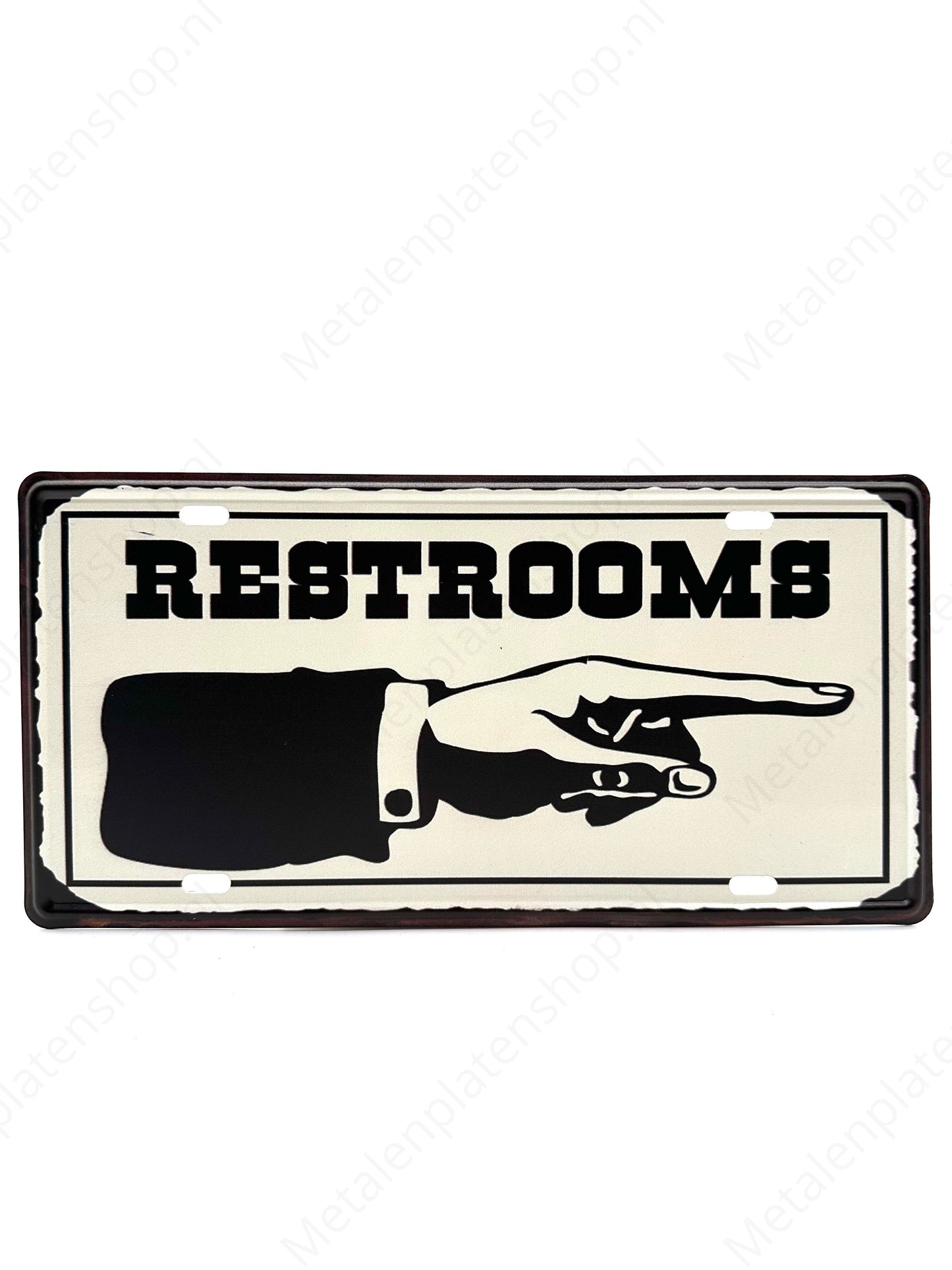 Kentekenplaat - Restrooms - 30x15cm - Metalen Wandbord