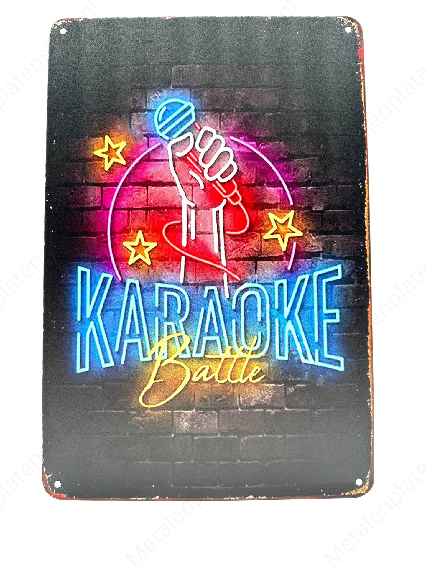 Karaoke Battle - Metalen Wandbord