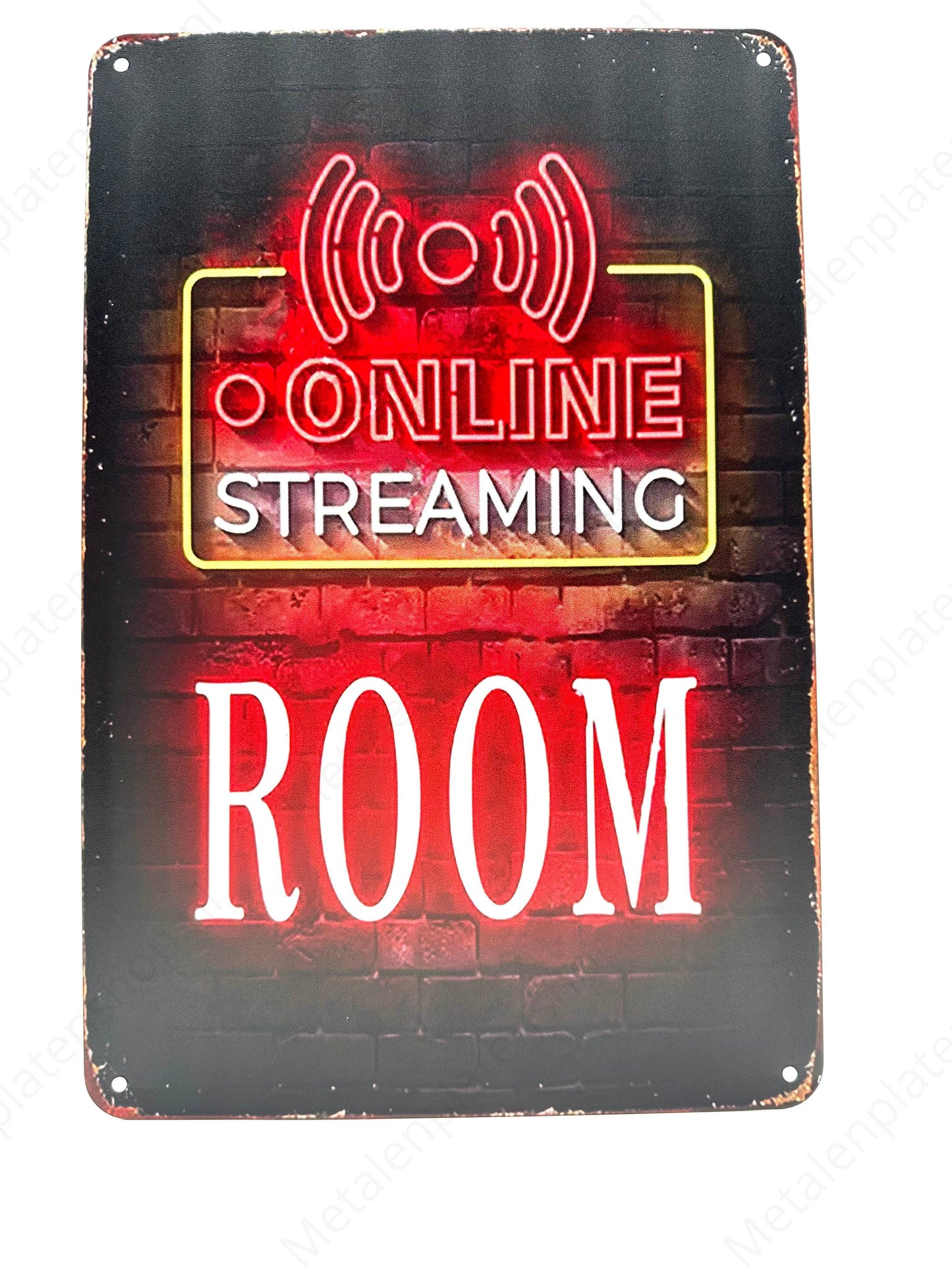 Online Streaming Room - Metalen Wandbord