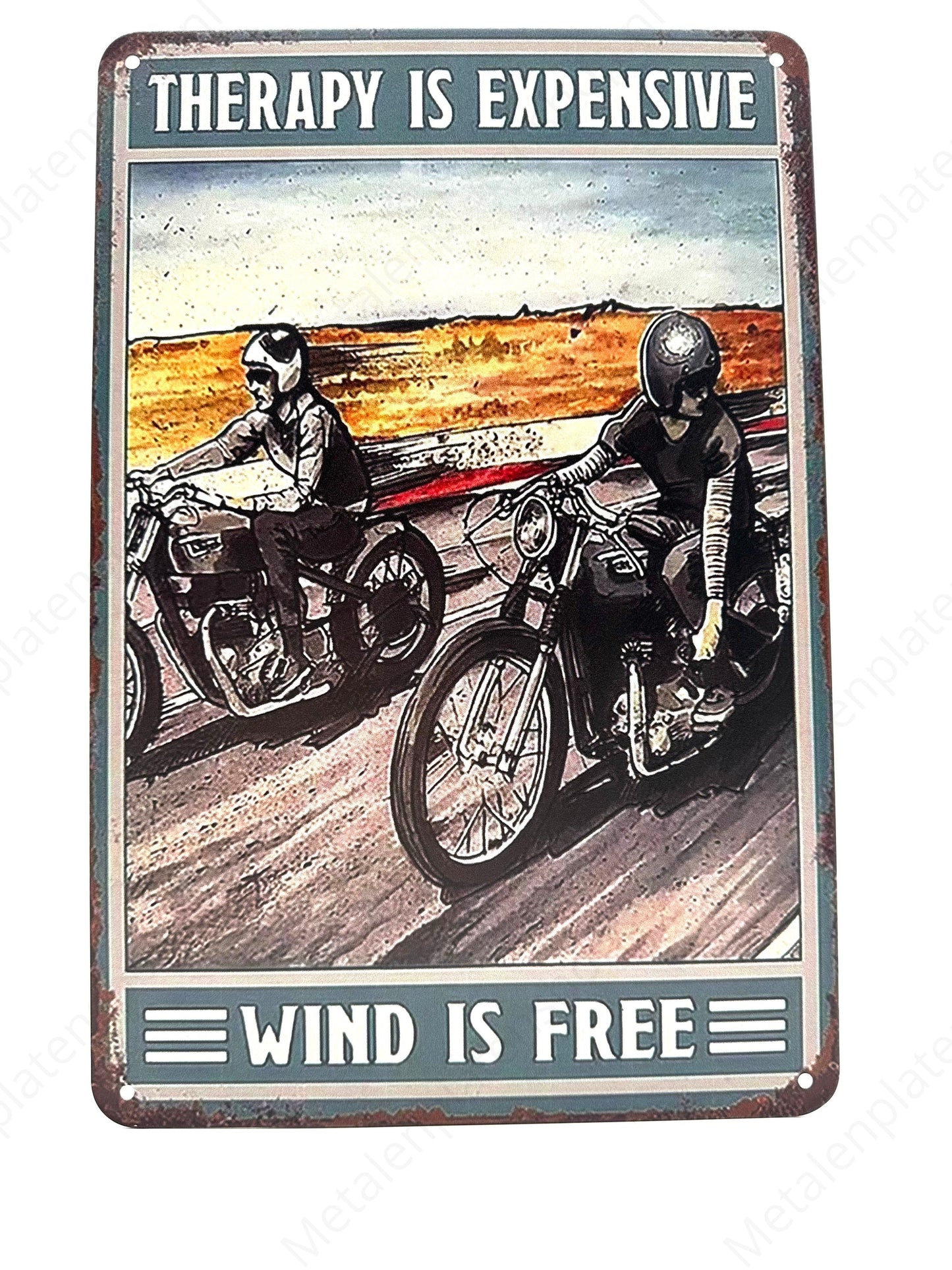 Therapy is expensive - Wind is free - Metalen Wandbord