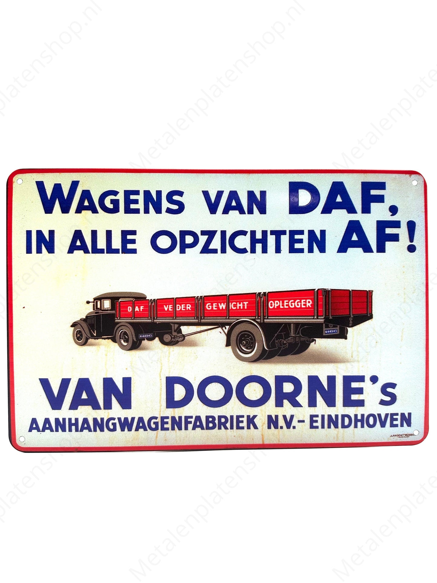 Cars of DAG in every way OFF! Van Doorne's Trailer Factory - Metal Wall Sign
